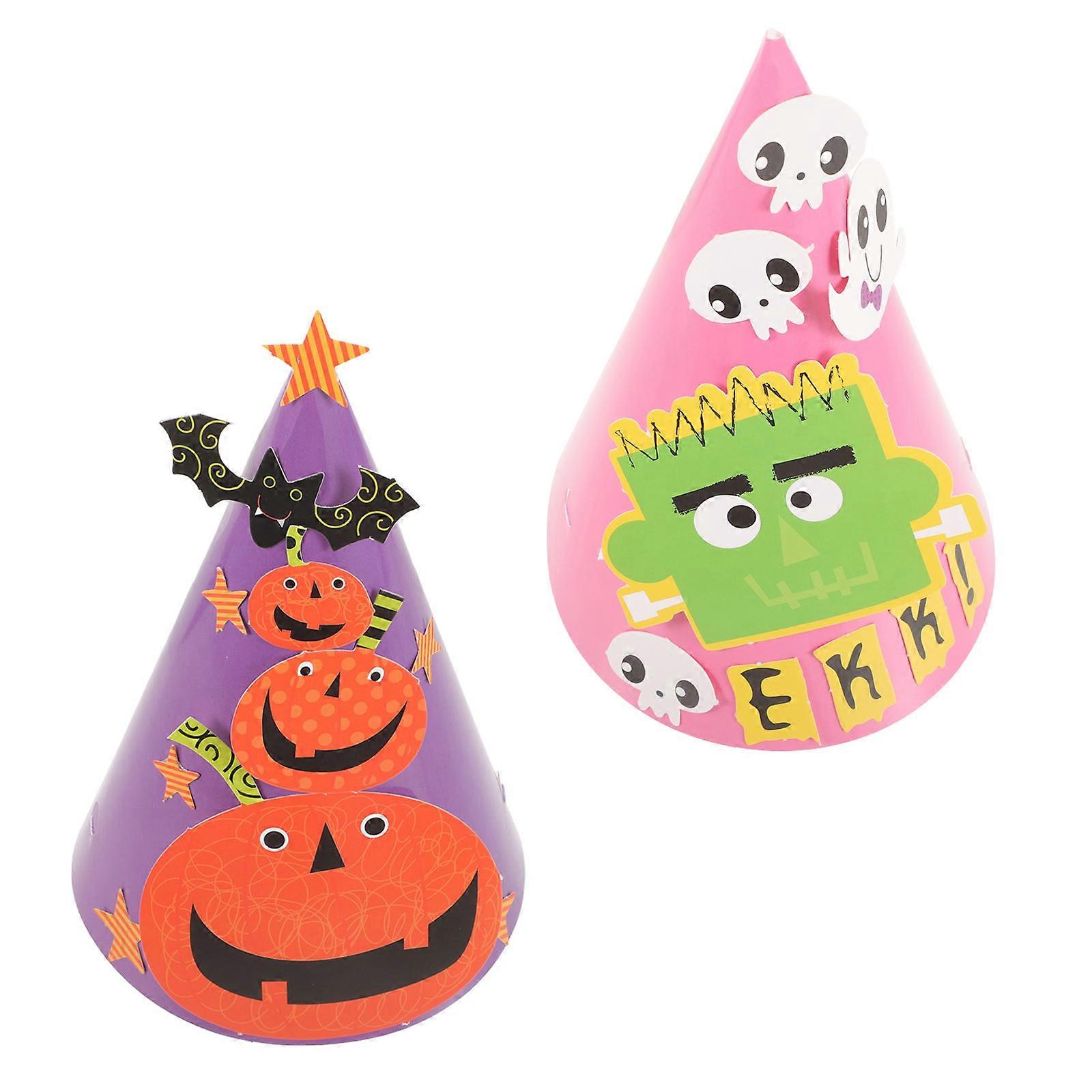 Party Favor Hats Halloween Party Hats Assorted Color Parent-Child DIY Time 21x15cm Logical Thinking 6Pack