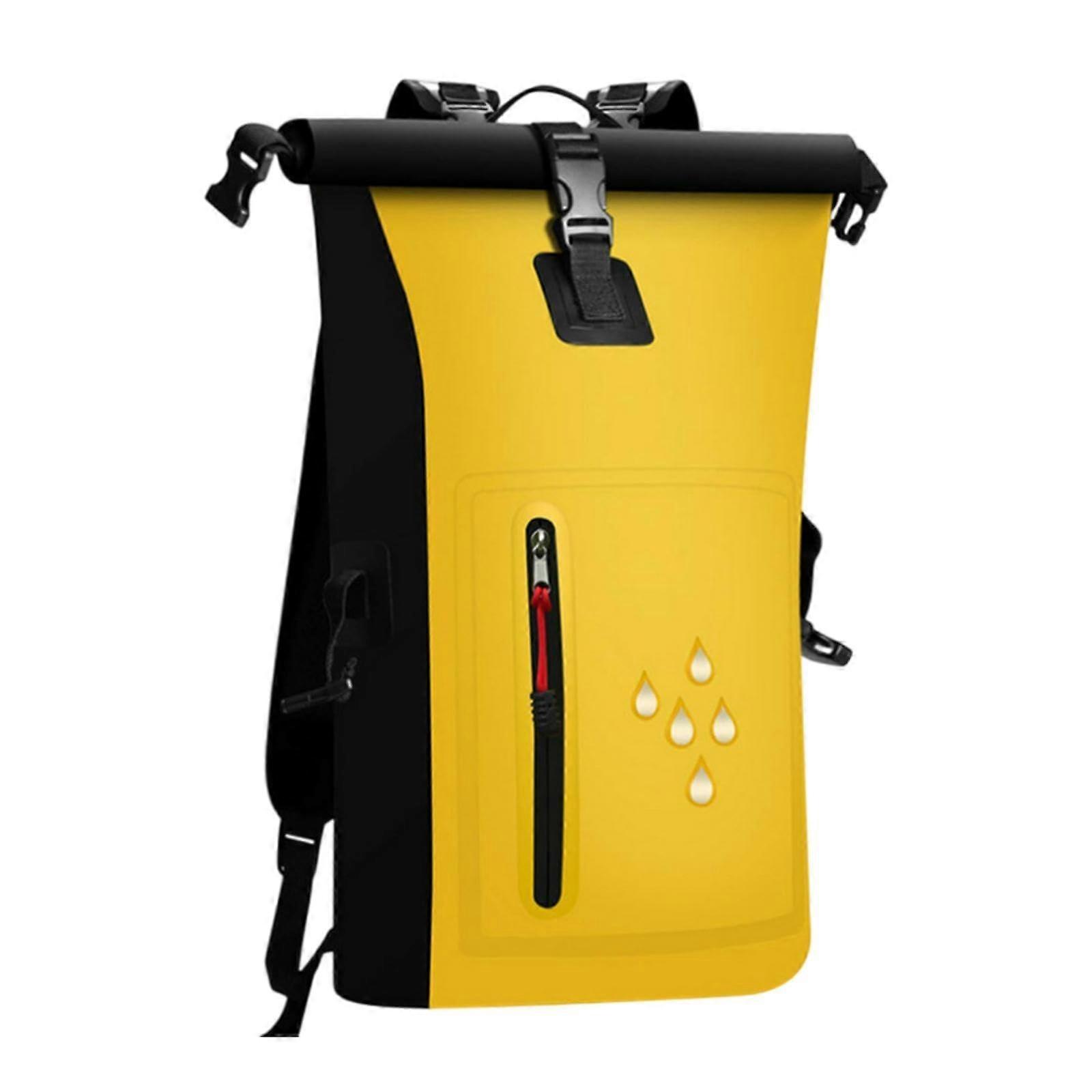 Dry Bag 25L RipResistant Backpack Floating Dry Bag for Camping, Skiing, Kayaking, and Outdoor Activities, Yellow