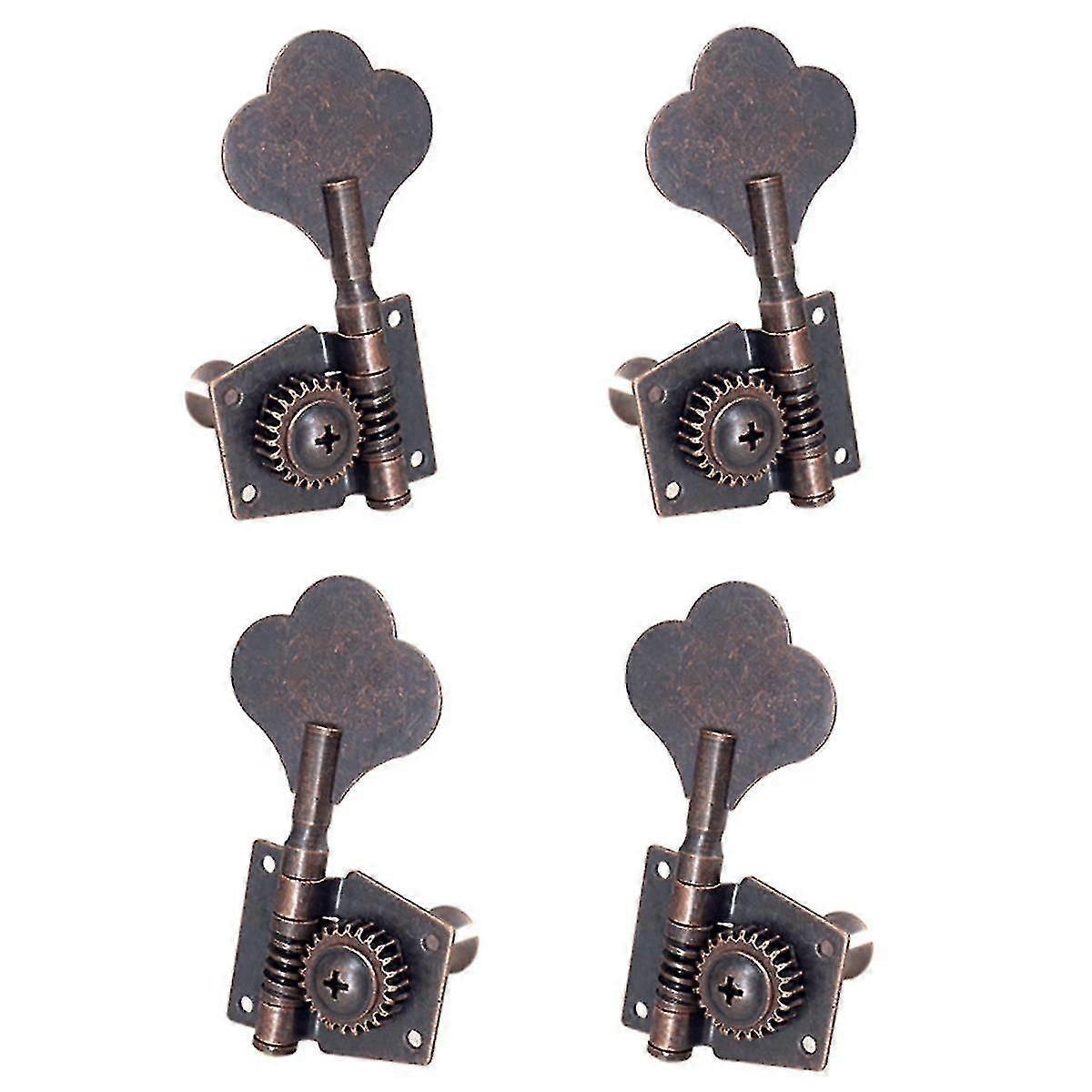 Guitar Vintage Open Tuning Key Pegs Machine Heads Tuners 2l2r For 4 Strings Bass Red