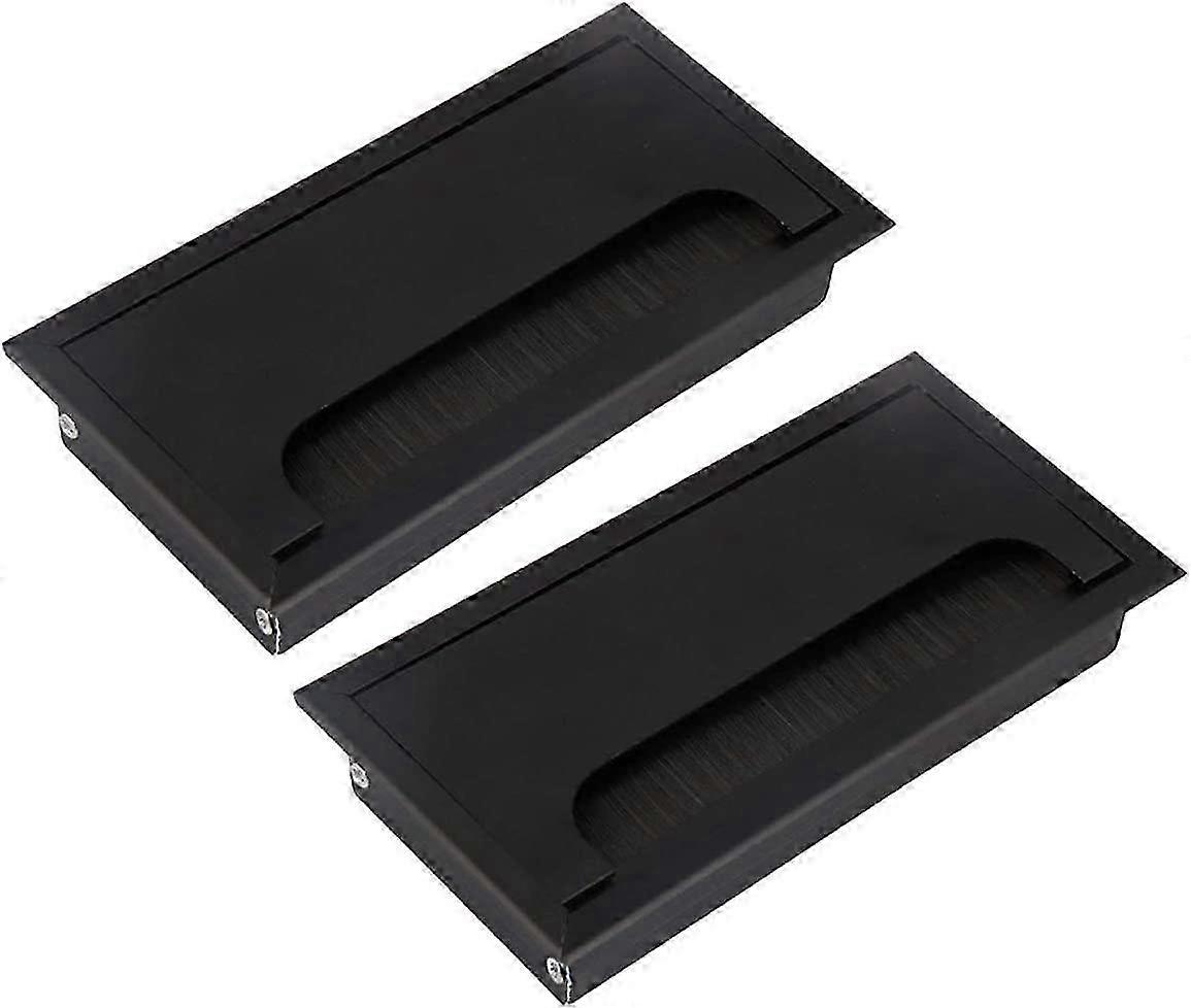 Rectangular cable grommet 160mm aluminum alloy brush office table cable port