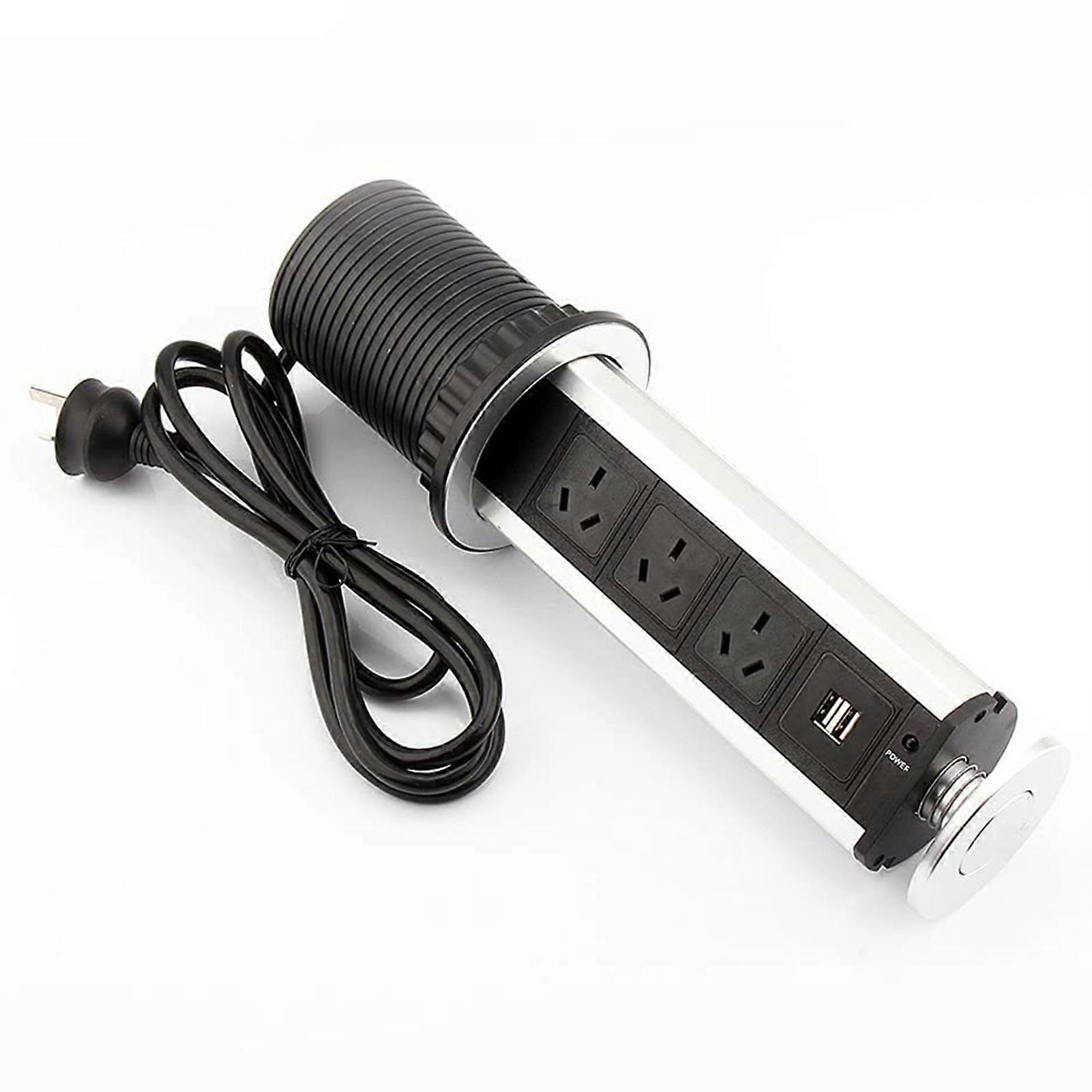 2 USB+4 Plug Outlet Socket Pull Charger Home Kitchen Worktop