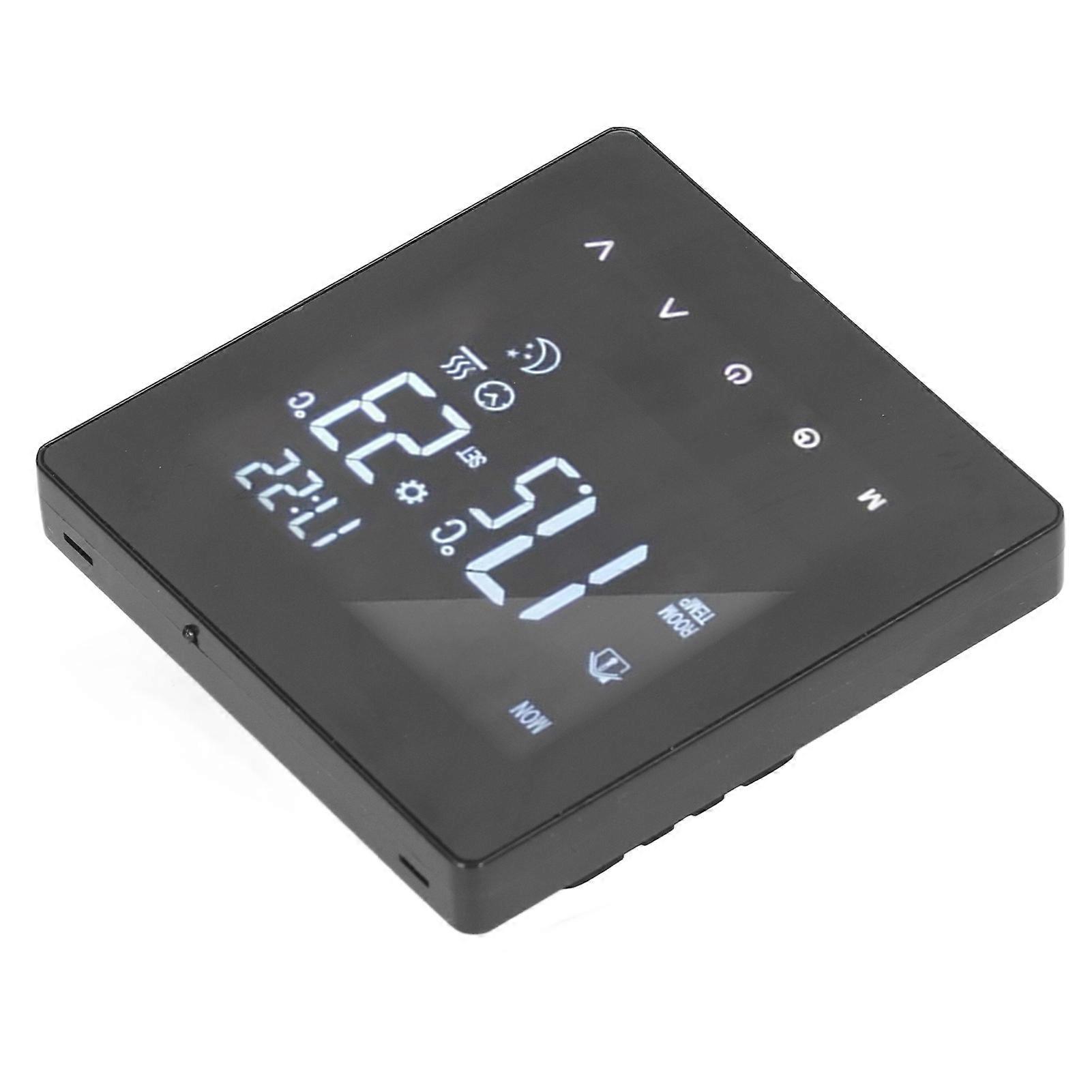 Thermostat numérique Affichage LCD Programmable Écran tactile intelligent Chauffage de l’eau au sol Contrôleur de chaudière Noir AC90-240V K2MRH3A