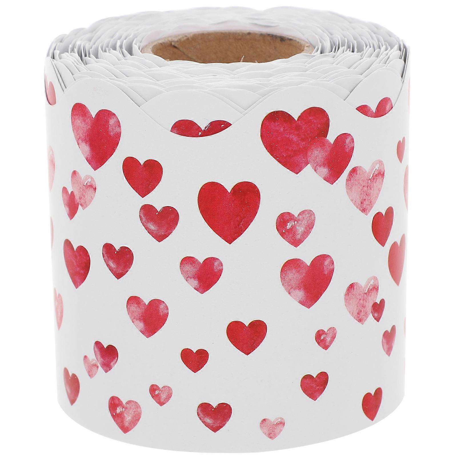 Bulletin Board Design Valentine's Day Theme Border Decoration Coated Paper 1 Roll