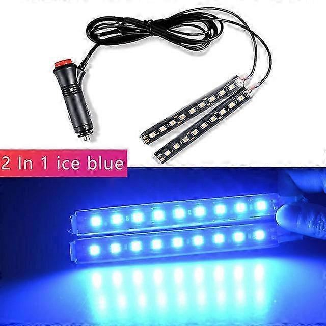 1 conjunto 9SMD Veículo Iluminação Ambiente Azul Luz de Decoração Interior com Isqueiro 12v Led