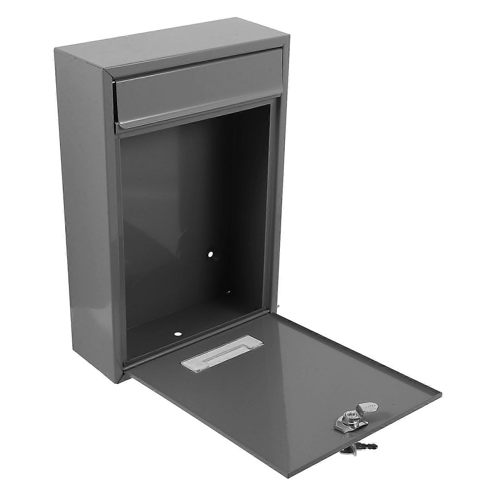 Small Locking Mailbox for Office Users Grey 32.00X21.70X8.40CM Document Drop 1Pcs