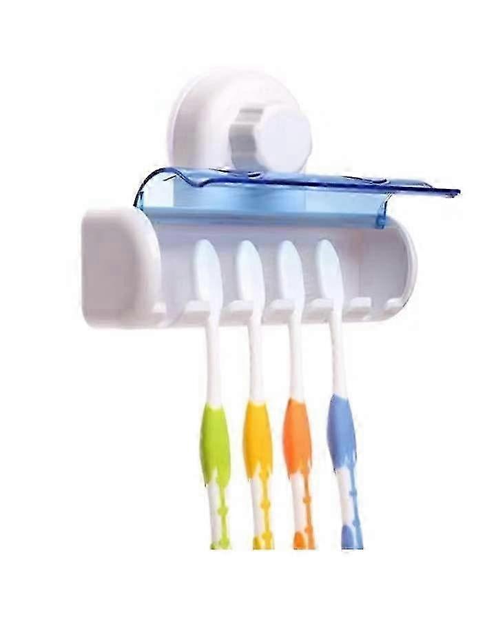 Plastic Suction Cup Toothbrush Holder Shelf for Bathroom Organization and Storage Solutions