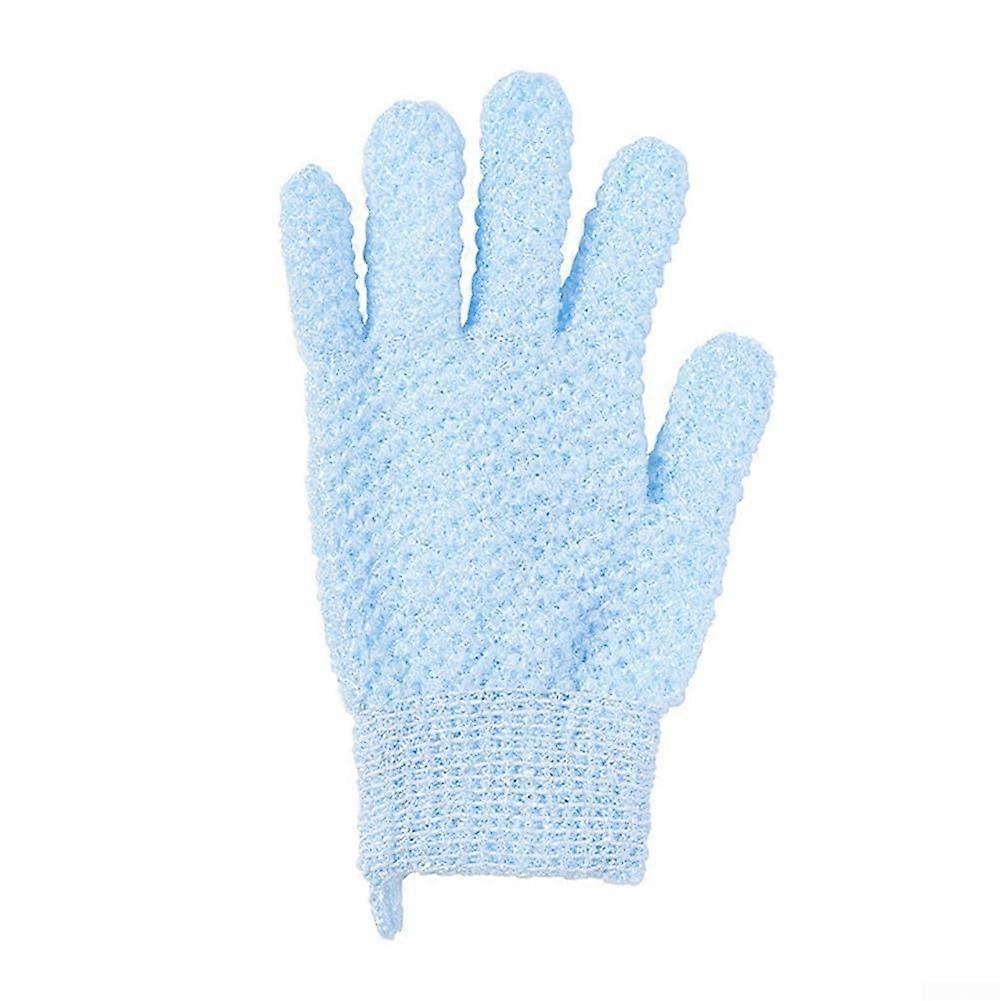 Effective exfoliating gloves, smooth skin, for shower gloves for medium bathing (blue)