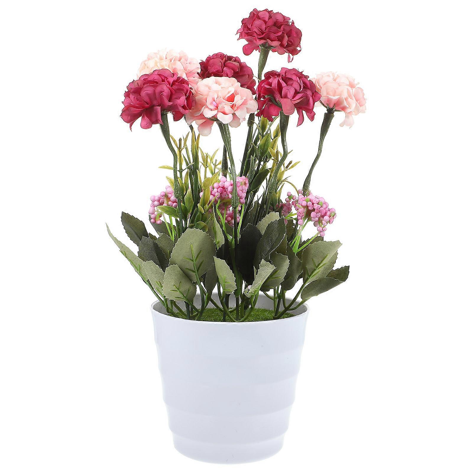 Artificial Bonsai Faux Potted Plant Home Ornament Office Decoration Silk Flower Realistic Design 11.0 7.1 4.3in 1Set