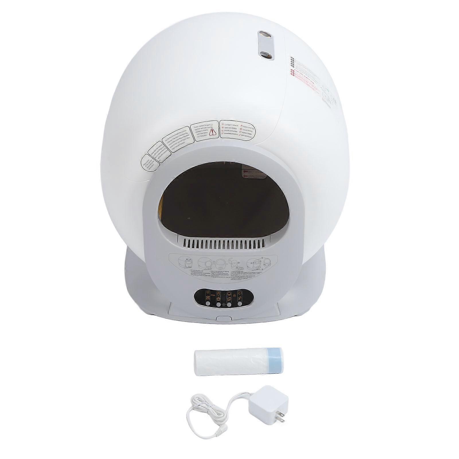 Automatic Cat Litter Box Self Cleaning Large Capacity Silent Smart Cat Toilet Box with APP Control US Plug 100‑120V
