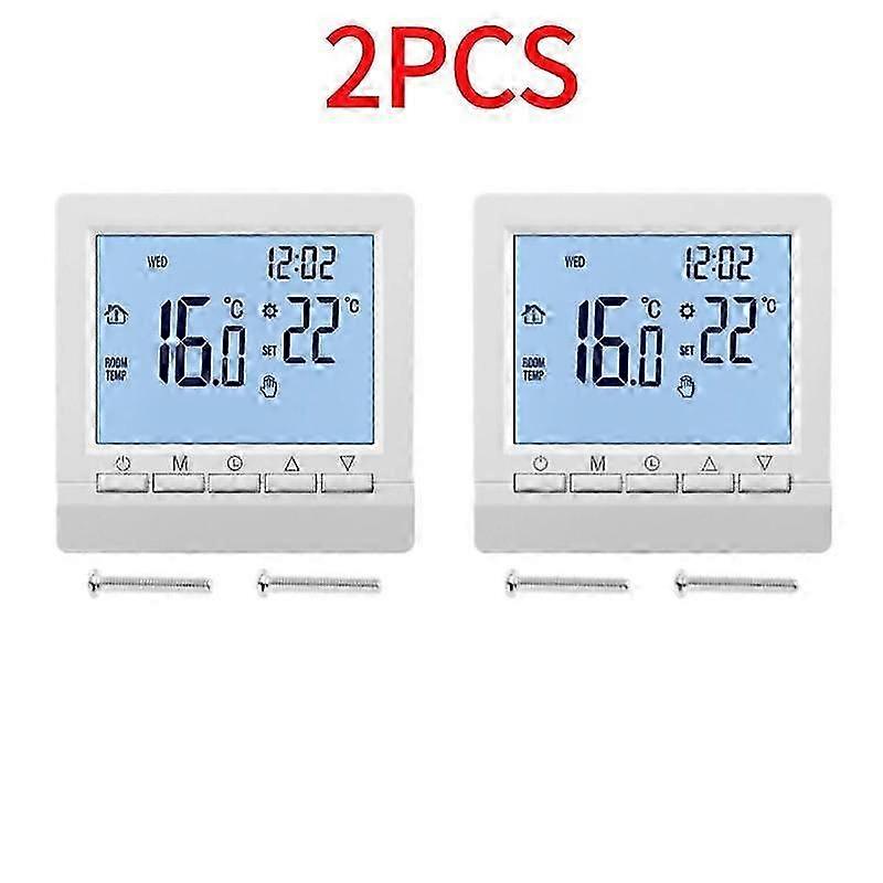 1-10PCS Programmable Gas Boiler Thermostat Water Heating Temperature Control LCD Thermostat with Child Lock Smart Home