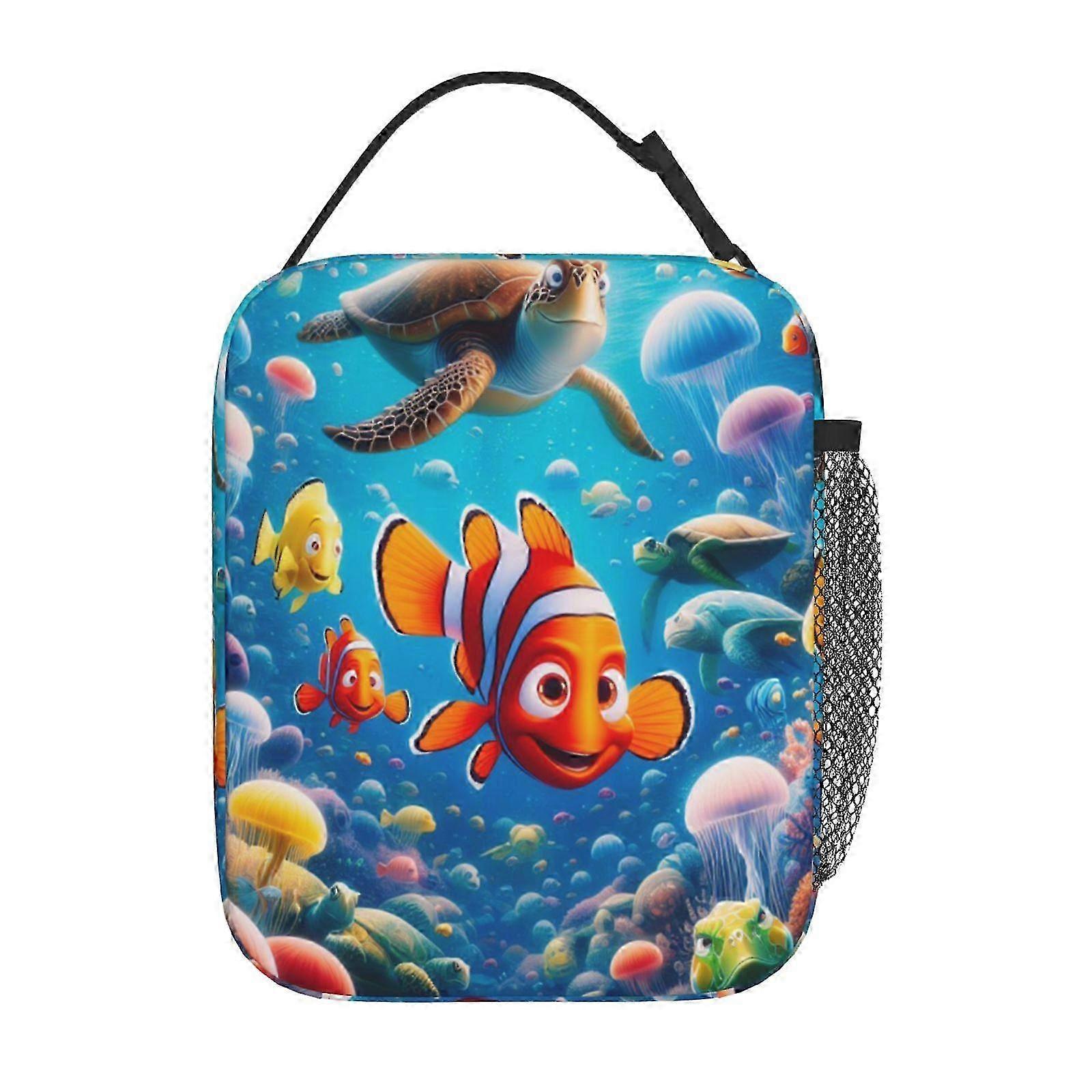 Cartoon Finding Nemo Isolierte Lunchtasche - Niedliche Lunchbox, geeignet für Kinder und Erwachsene in der Schule oder bei der Arbeit