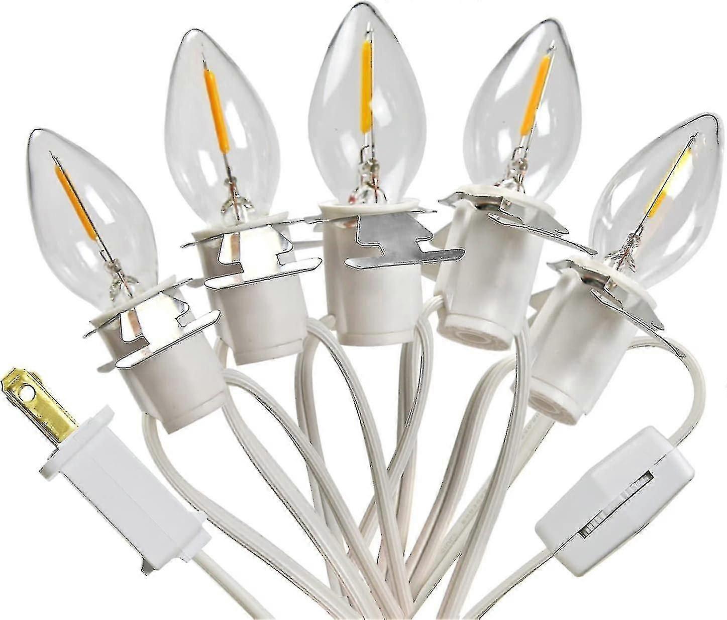 5 Base C7 String Ampoules Village De Noël Cordon D’accessoire D’éclairage Avec 5 Led Ampoule