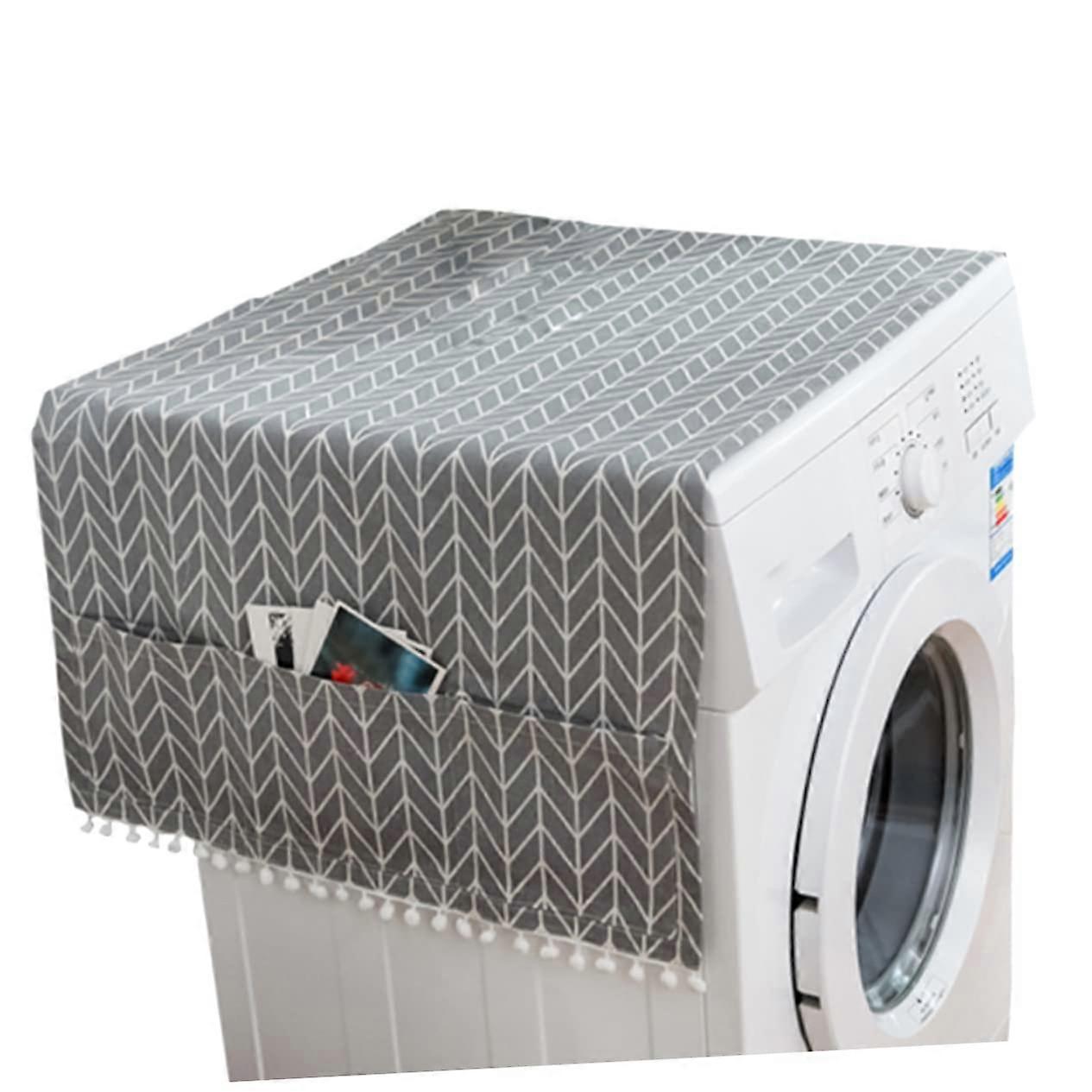 Washing Machine Cover Grey Arrow Pattern 55 x 130 cm Breathable Colourfast