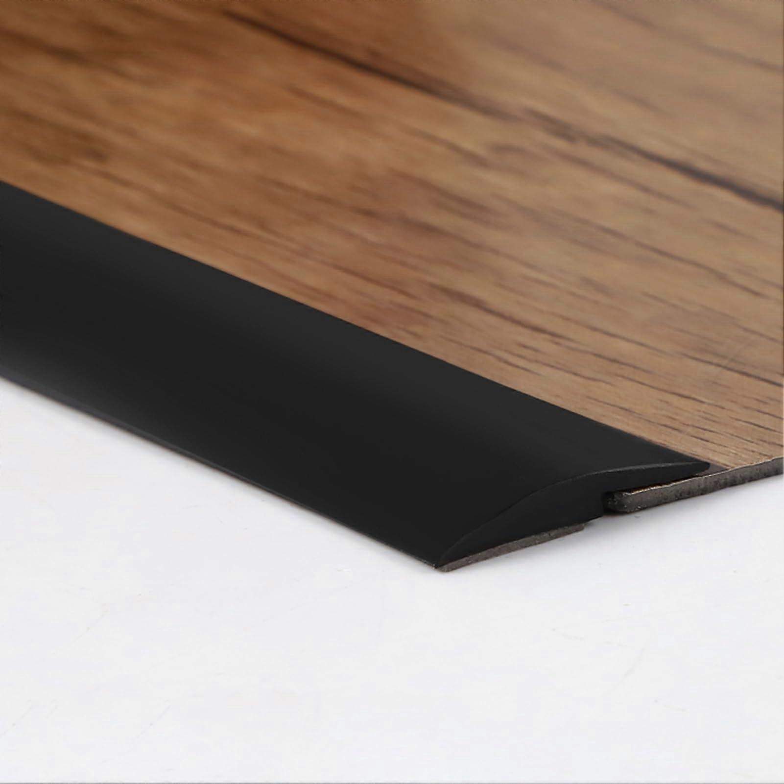 Threshold Strip for Pulling Up Carpet to Vinyl, PVC Edge Protector for Doorways (Black, 4.0 M)