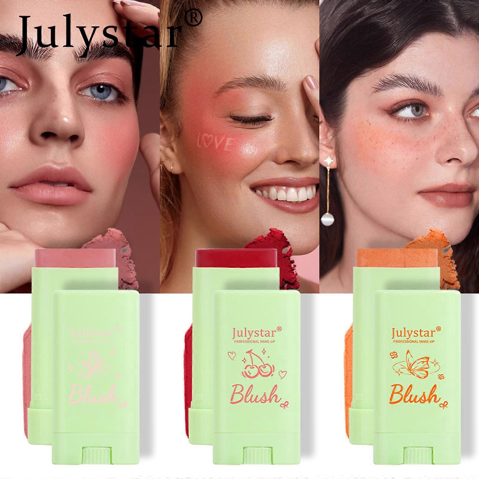 Julystar Natural Matte Cream Blush 15g Blush Cream Stick for Cheeks Long Lasting Easy to Apply for All Skin Types