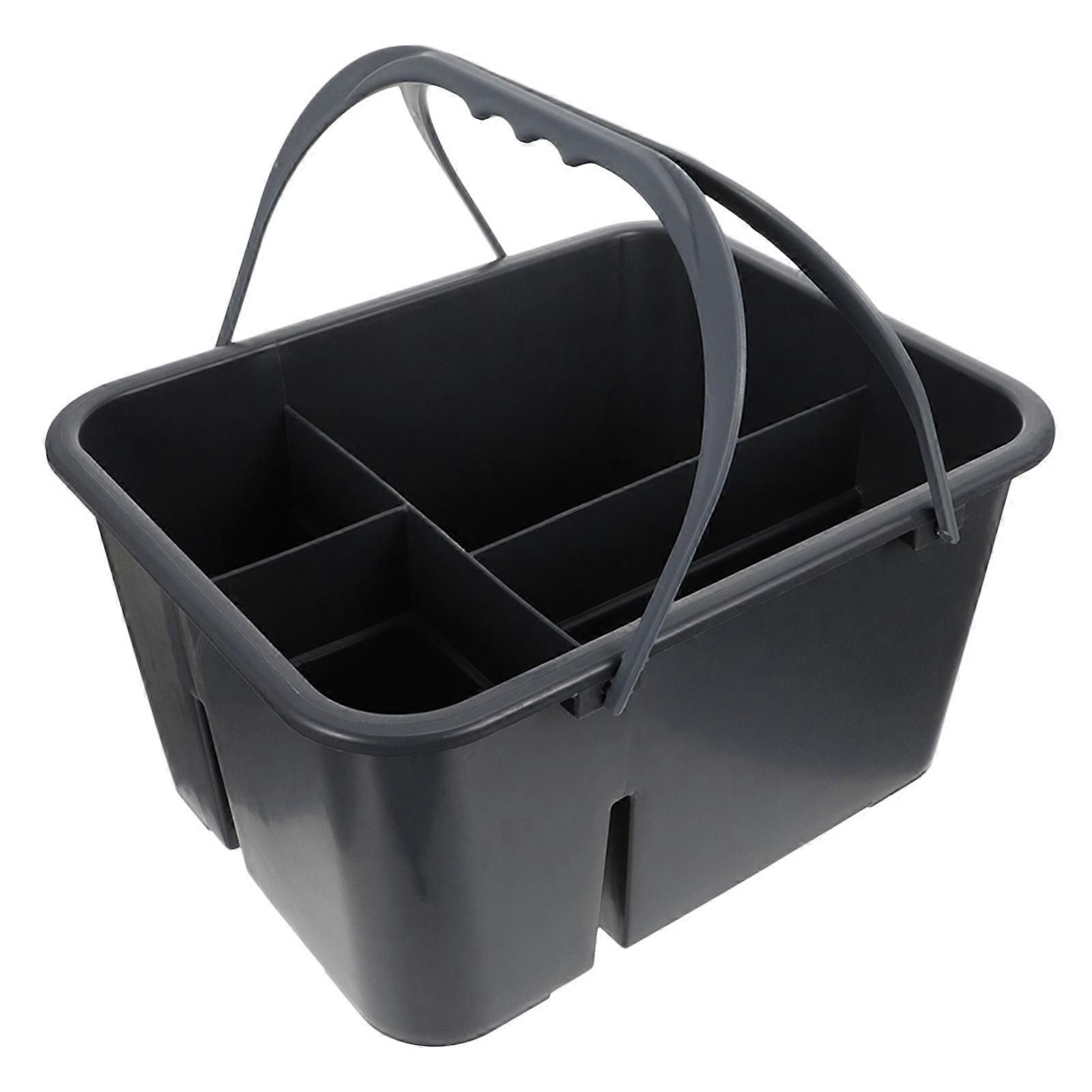 Bathroom Storage Unit Four Compartments Basket Grey 29x23cm Handheld 1PC