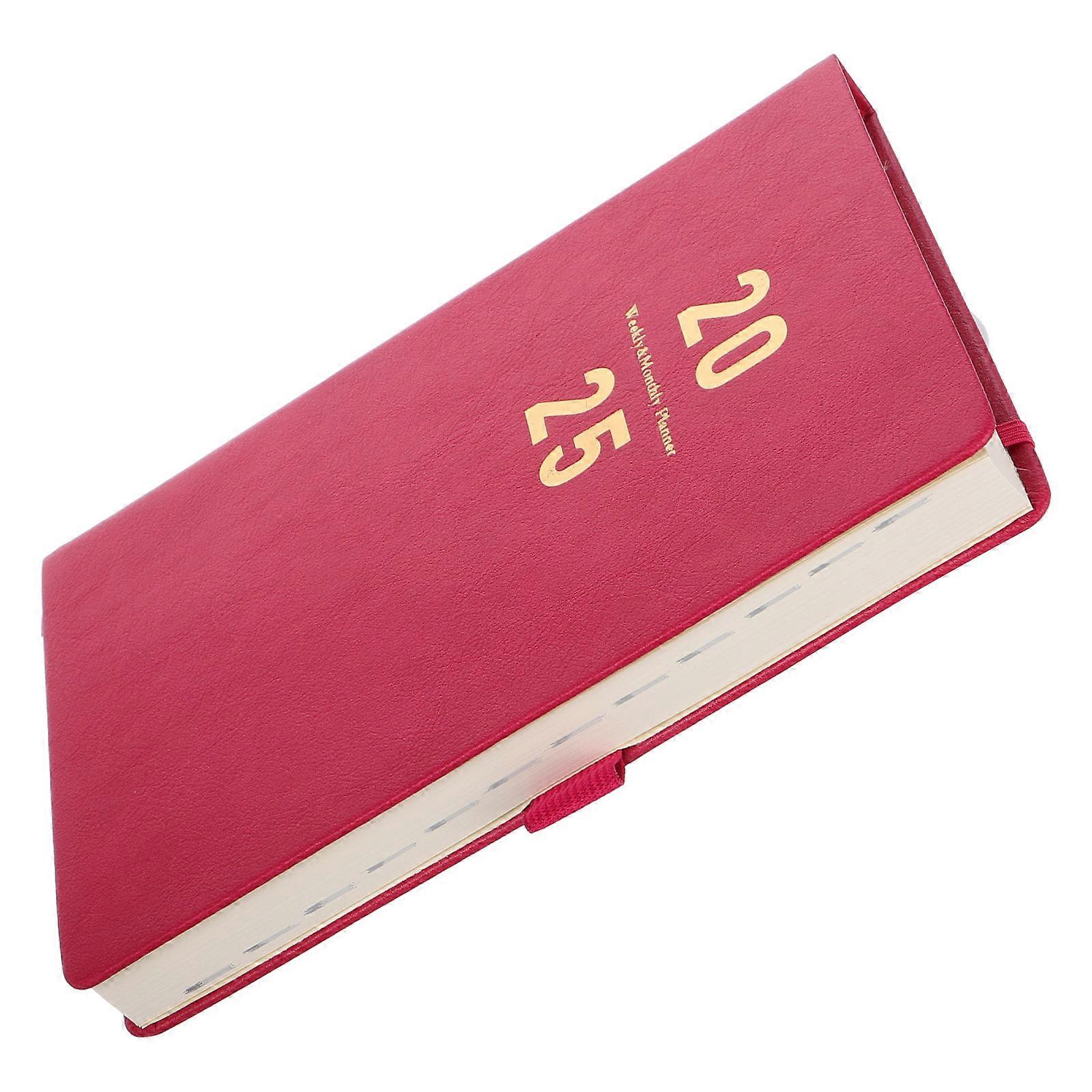 Monthly Planning Red Hardcover Notebook Schedule Book For Professionals Pu Material 21.90X14.80X1.20CM 1Pcs