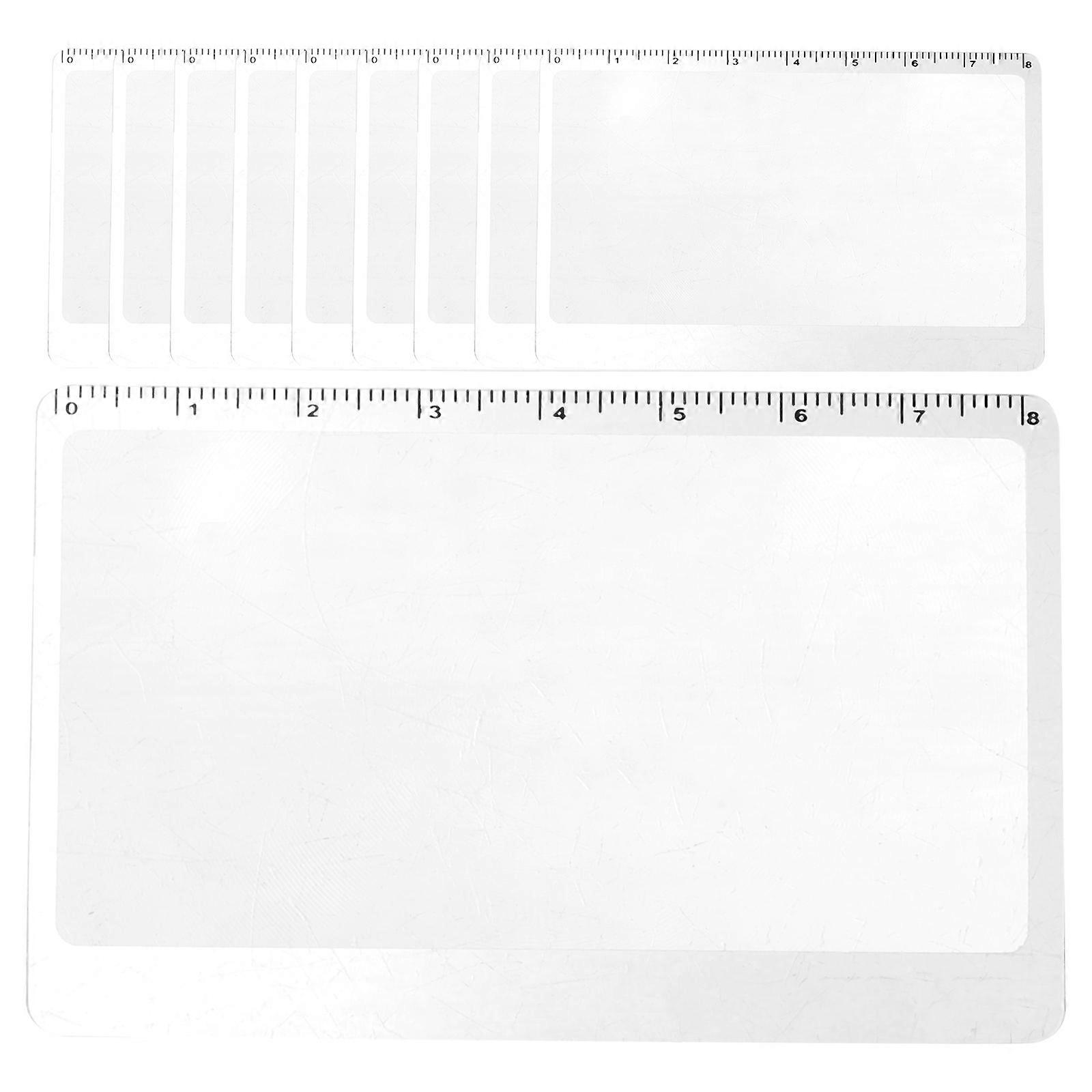 Ultra Thin Reading Magnifier Bookmarks with Scale – 10pcs Set for Accurate Measurement, Portable Magnifying Tool for Adults and Elderly