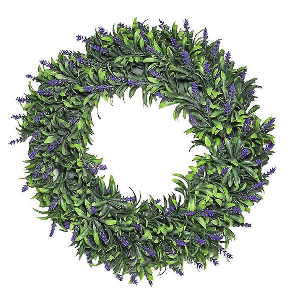 シックな壁ラベンダーガーランドフェイクラベンダーリースプラスチック素材装飾品写真小道具11.8×11.8×2in 1個