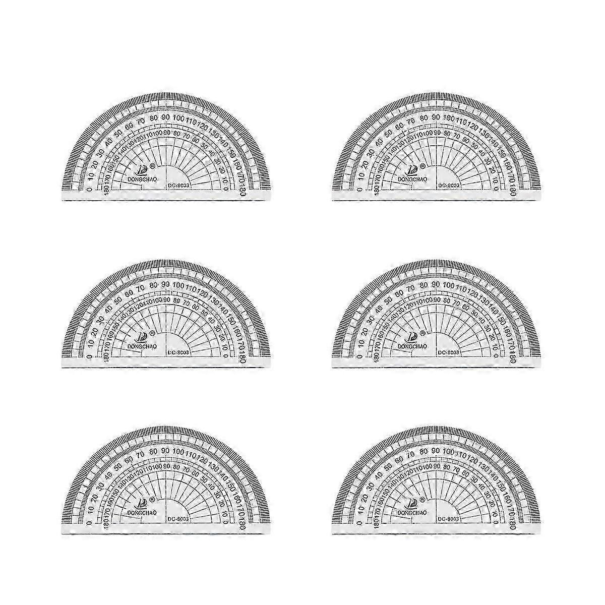 10pcs Clear Plastic Protractor Math Protractor 180 Degrees Protractor For Angle Measurement Student School Office Supply hwy