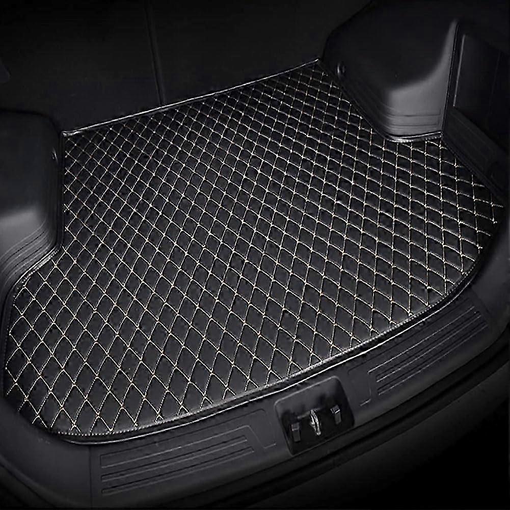 Tailored Non-Slip Leather Boot Liner Mats for BMW 7 Series E65 (2002-2008) - Custom Rear Trunk Mat Protector Pad without Left Guardrail