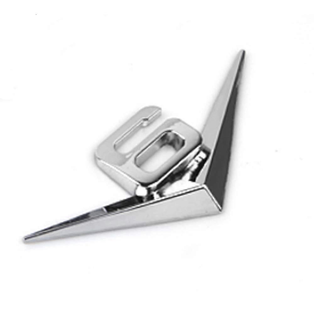 1 Piece 3D Metal V6 Engine Display Car Sticker Emblem Badge (Silver)