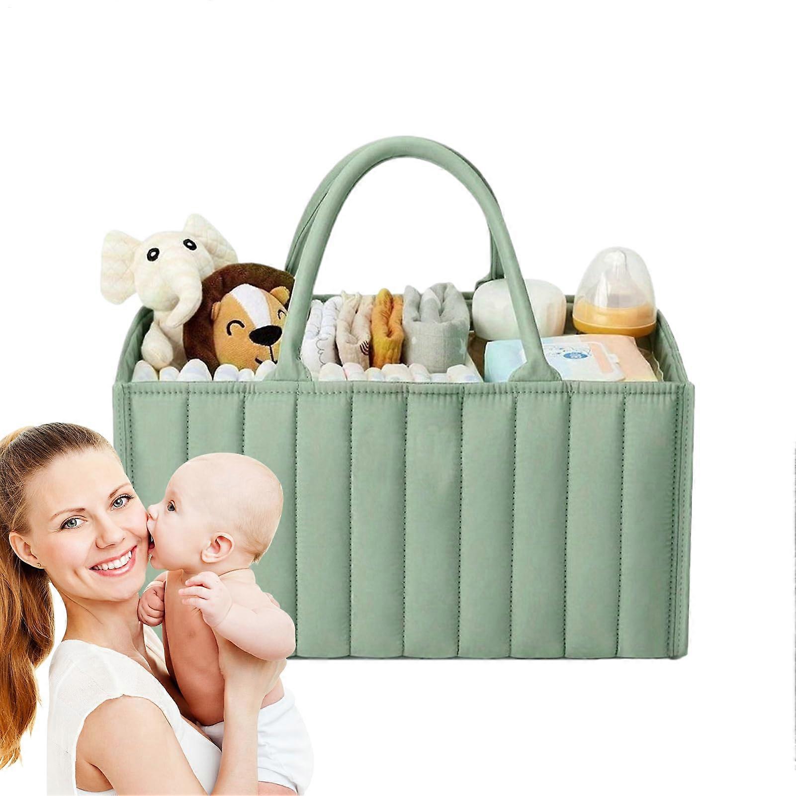 Baby Diaper Caddy, Diaper Caddy  Caddy Organizer  Portable Foldable with Handle, Secure Waterproof Storage for Nursery, Nightstand, Bedside