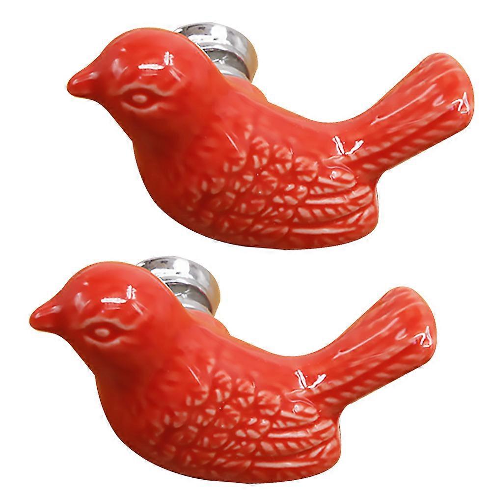 Cabinet Handle of European Style 2Pcs Red Single Hole Closet Handle Easy Install for Home Use