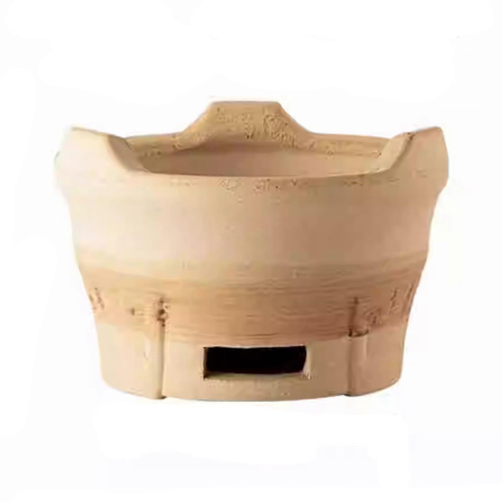 Portable Barbecue Oven Made Of Clay, Clay Charcoal Oven, Small Lightweight 22x14.5cm For Grilling Heating Soup Cooking