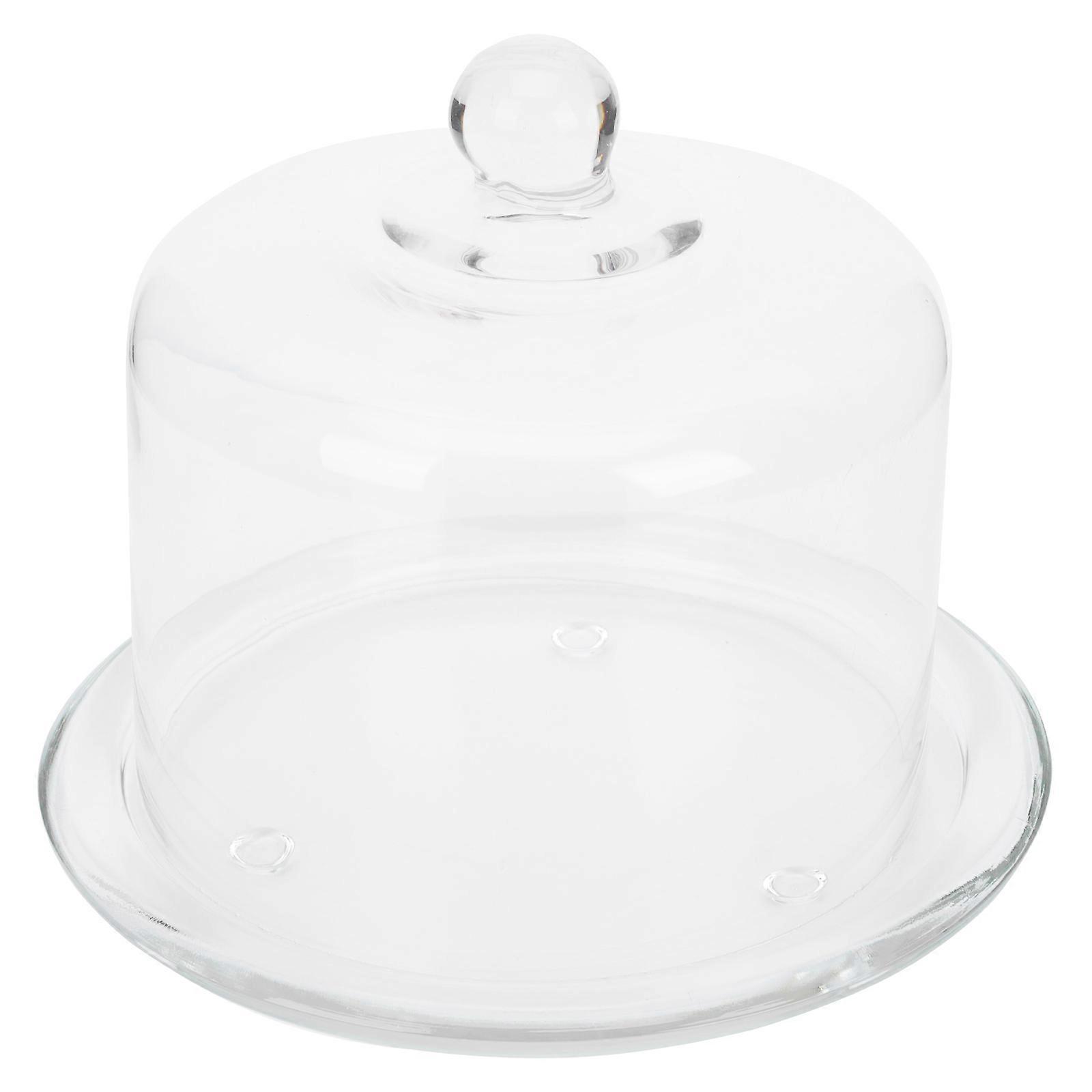 Dessert Display Case Round Glass Cake Tray Display Rack For Households Bakeries 20X20CM 1Set