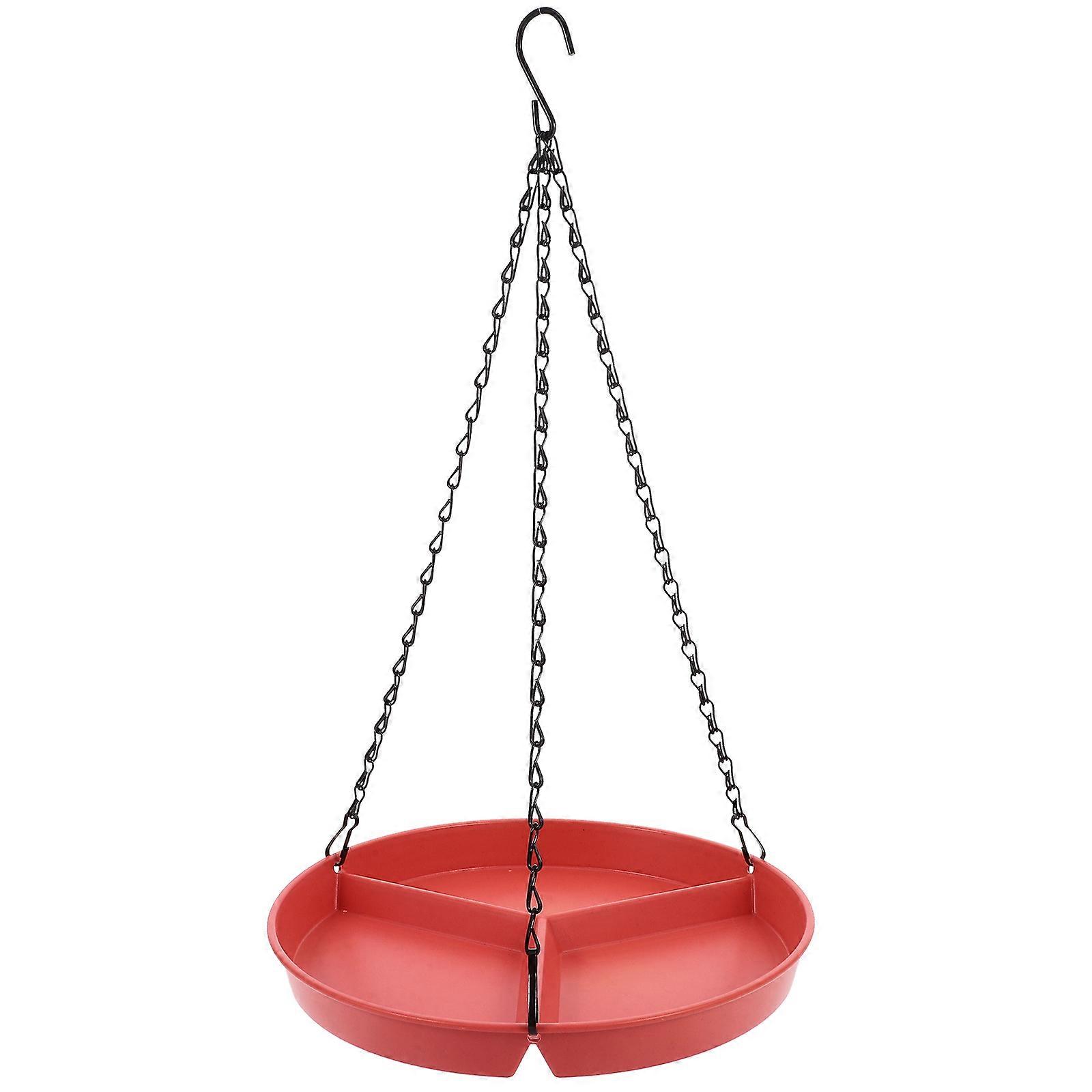 Red Bird Feeder with Bath and Waterer for Pets Made of Durable PP Material Multifunctional Design