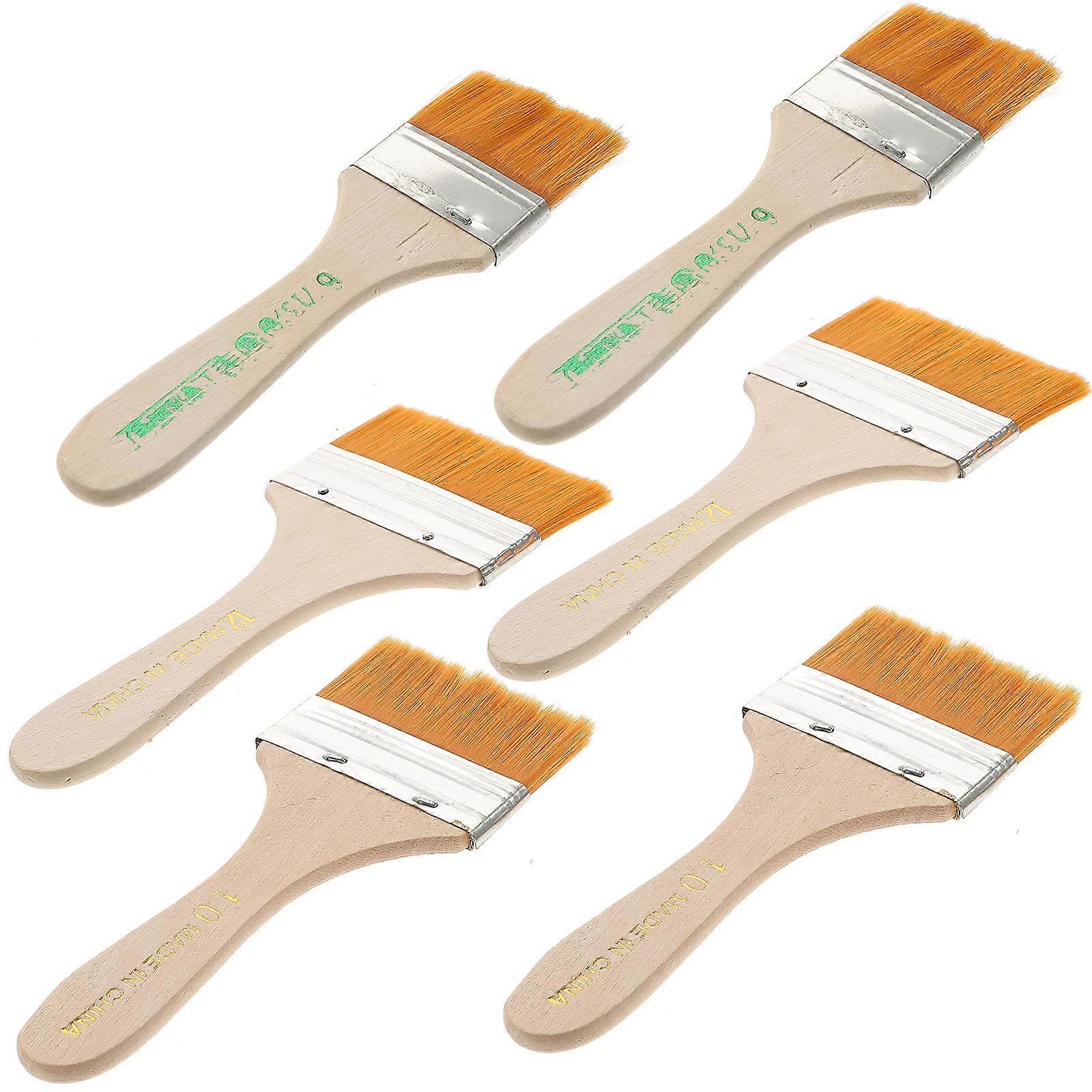 Ergonomic Multifunction Paint Brush Set for Home Use with Nylon and Wood Assorted Color 6 Pieces