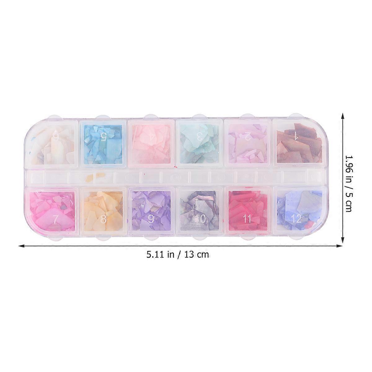 Diy Enthusiasts Nail Decoration Sequins Natural Shell Material Assorted Color Holiday Event 2 Boxes