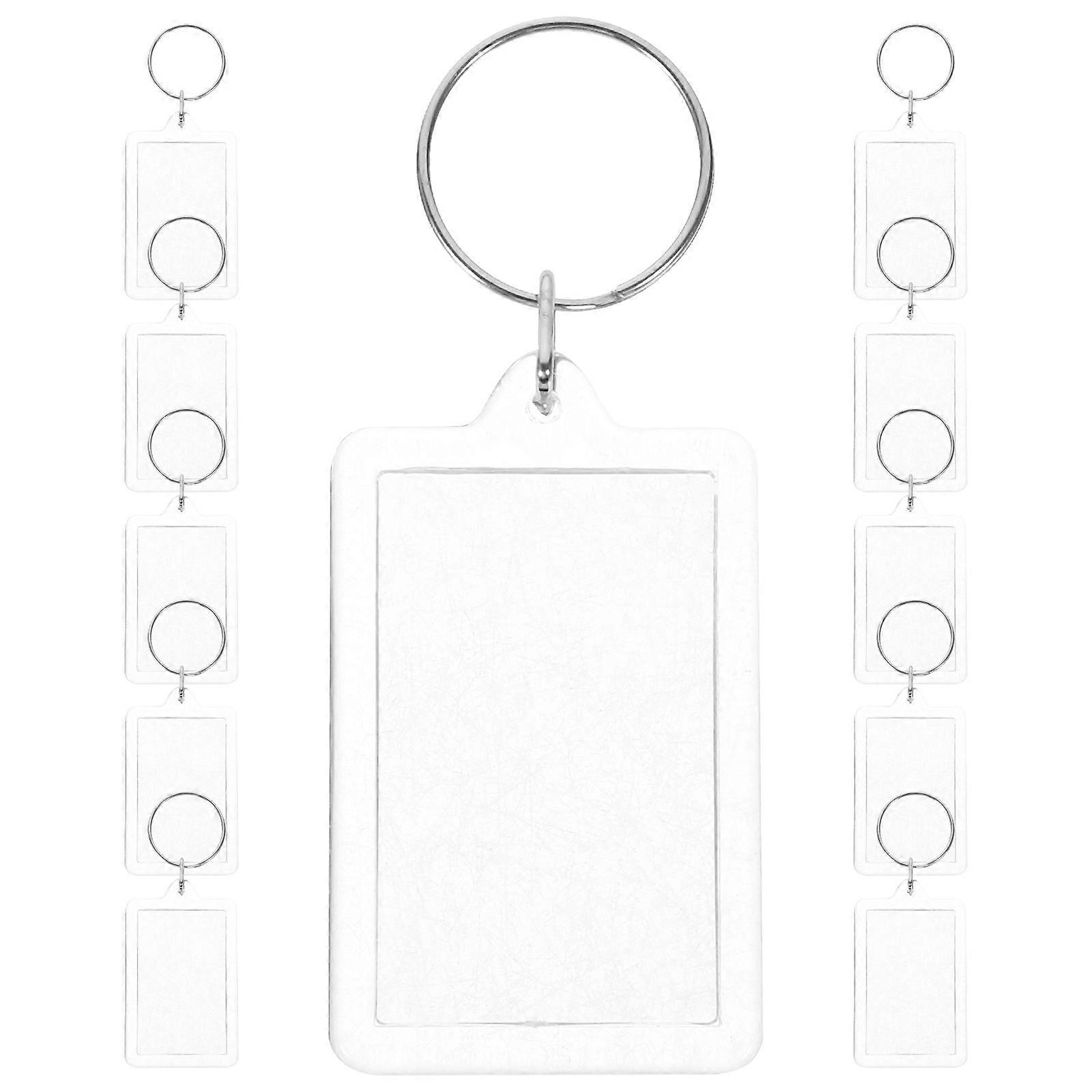 Acrylic Blank Keychains for DIY Photo Keyring Gifts with Durable Zinc Alloy and Transparent Acrylic 30pcs