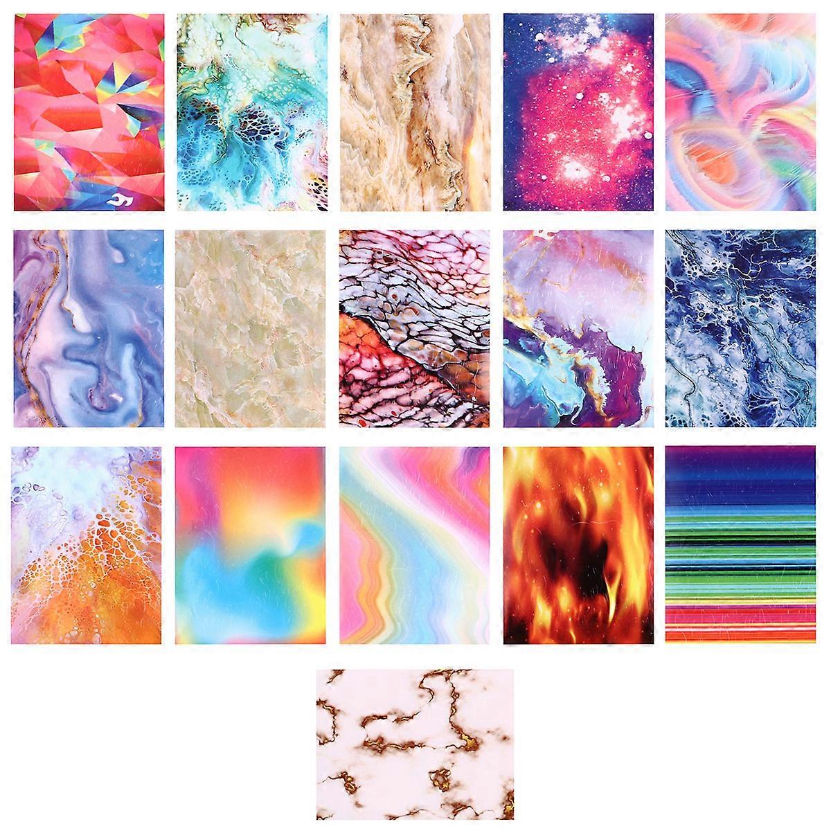 Flame Nail Decals Gradient Color Assorted Nails Decoration Iridescent Effect Self-Adhesive 16 Sheets