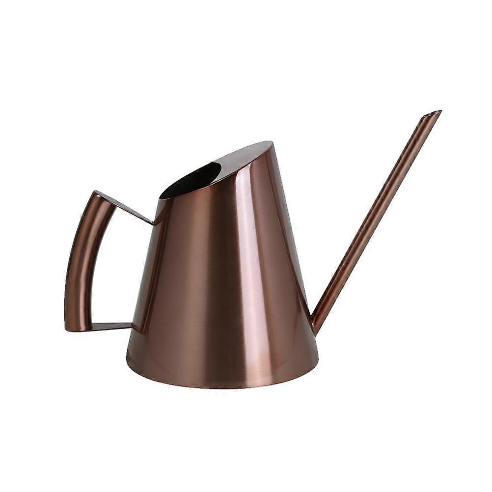 Metal Indoor Watering Can Easy Pouring Resists Scratches Gardening Tool Bronze 900ml 1Pcs