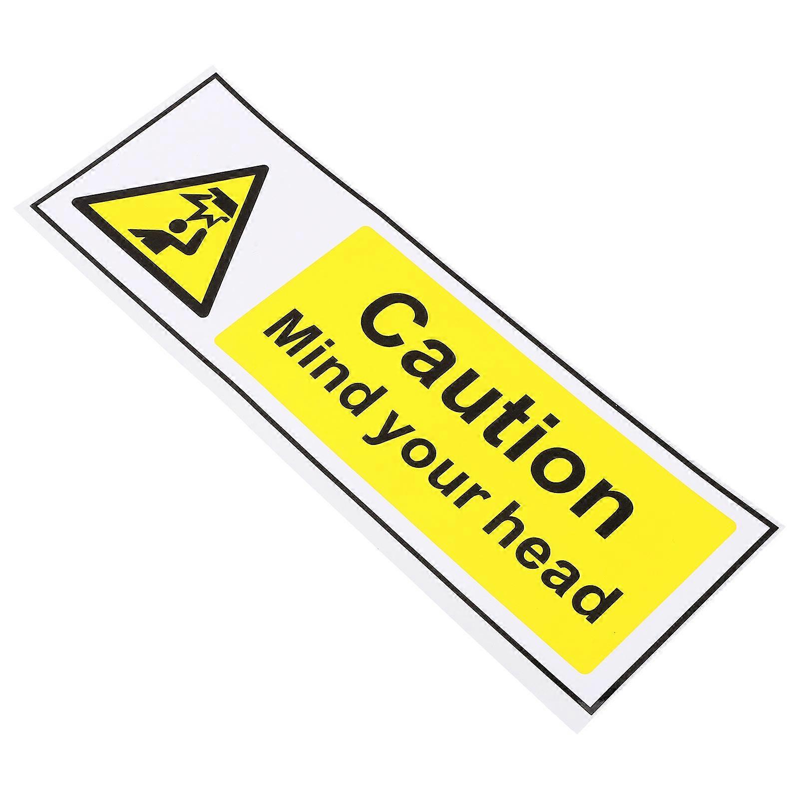 Oil Resistant Adhesive Warning Sign for Factory Equipment – Head Collision Prevention Safety Label for Workshop and Industrial Use