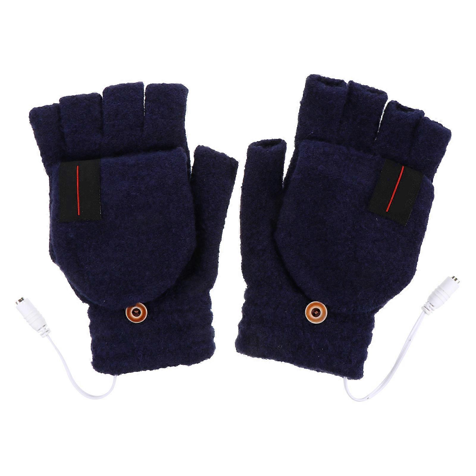 Hand Warmers Reusable Heated Gloves Winter Warm Hands Knitting Navy 17x10cm Heating 1 Pair