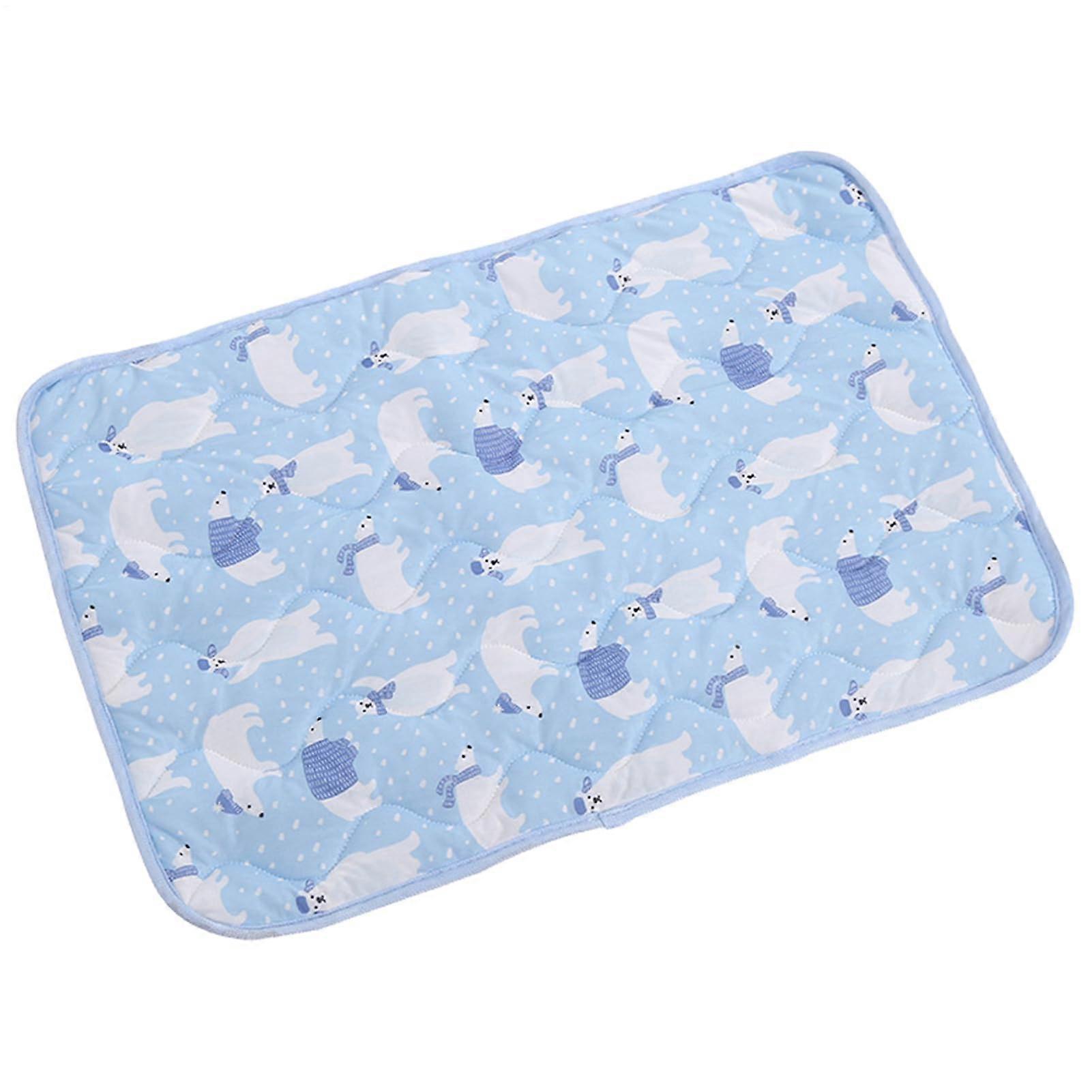Cooling pad for pets, cooling pad for dogs, waterproof cooling mat made of mesh fabric for dogs, foldable cooling accessory in blue