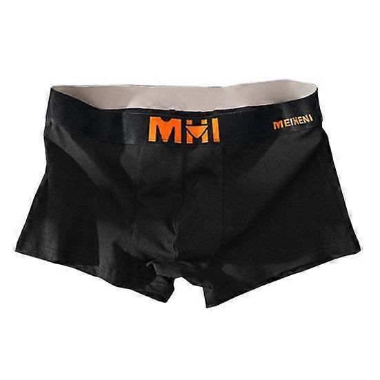 Men Boxer Underwear Mid-rise Elastic Waistband Print Shorts Breathable Briefs U-Convex Letter Panties Daily Wear