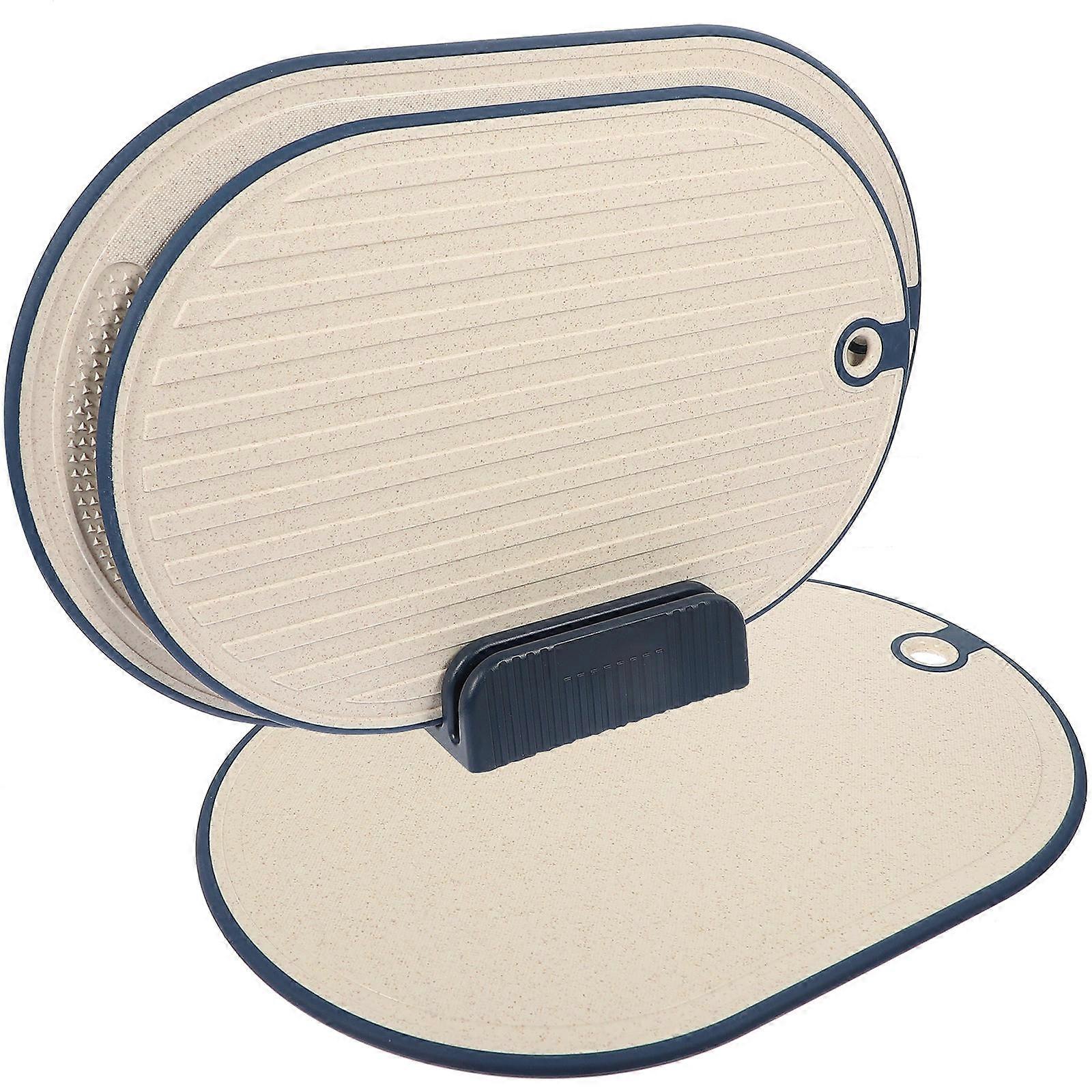 Vegetable Slicing Board Multi-functional Kitchen Tool Double-sided Usage PP 32X21cm 1 Set