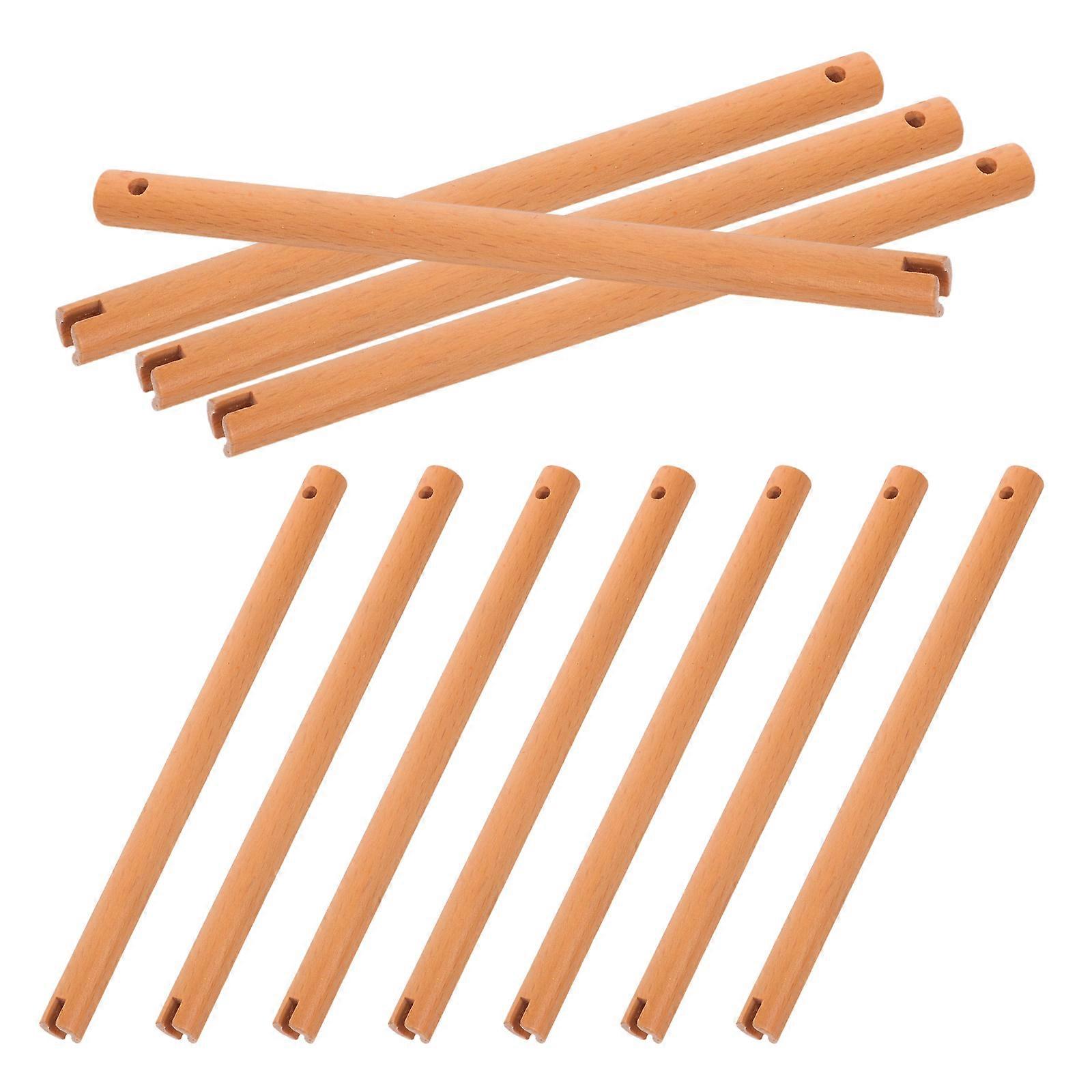 Circular Fan Parts Wooden Hand Fan Handles Diy Enthusiasts Home Decorations Khaki 15.00X1.00X1.00CM Decorative 20Pcs
