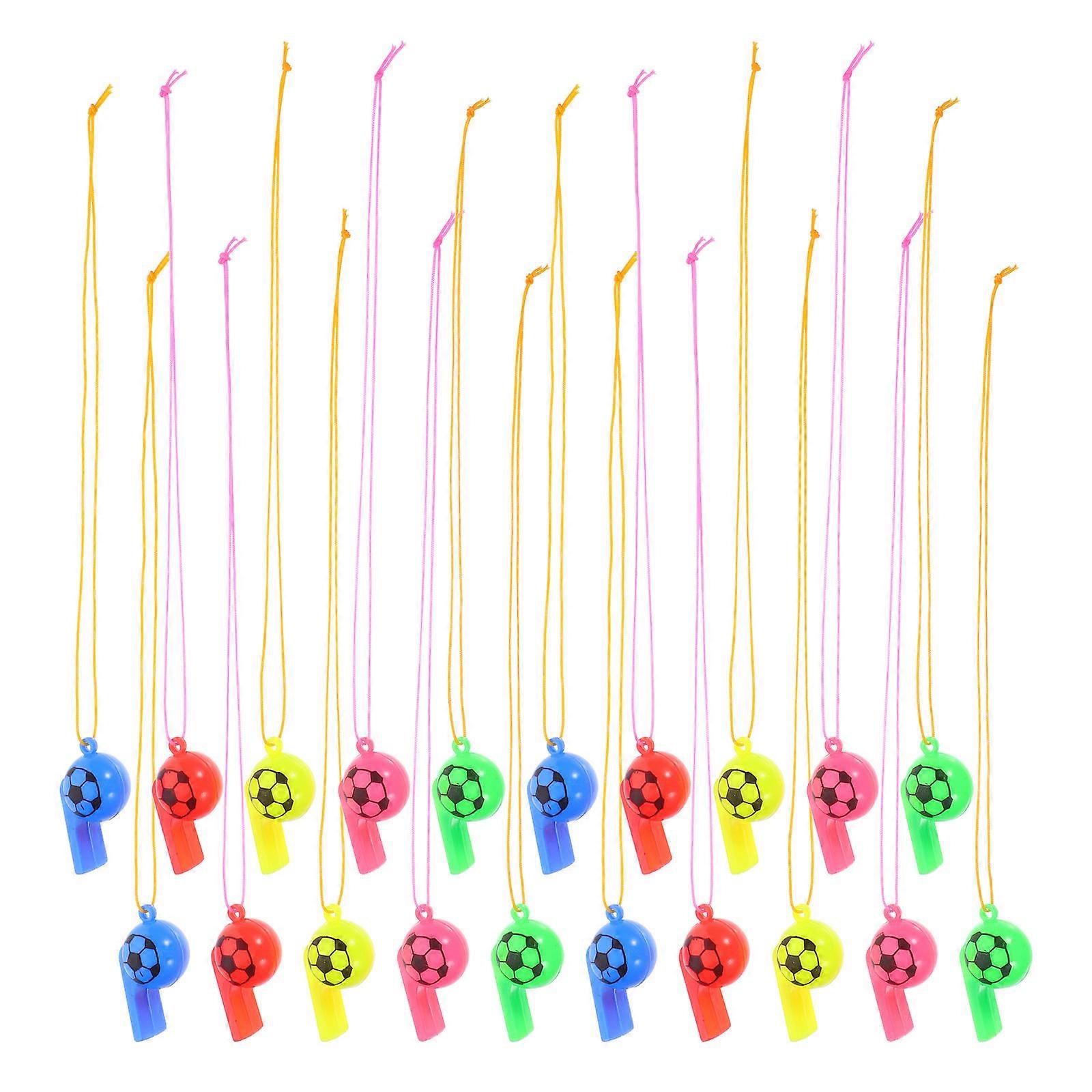 24pcs Soccer Pattern Whistles with Lanyard for Referees, Training, Sports Events, Party Favors & Cheering Accessories