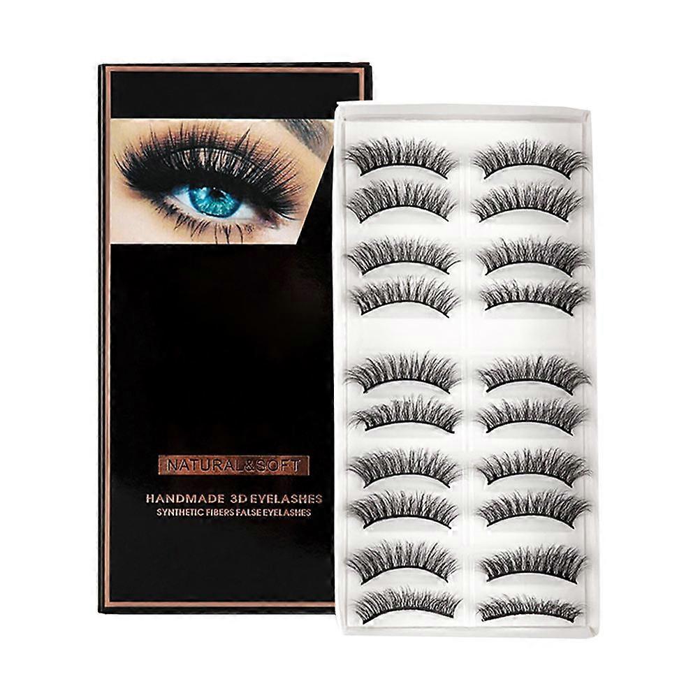 Dense Eyelashes 10 Pairs For Special Occasions Black 3D Effect Natural Look Enhancement Feature