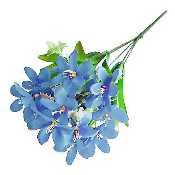 6 Branches/1st Artificial Flower Narcissus Simulation Office Home Decoration (Blue)
