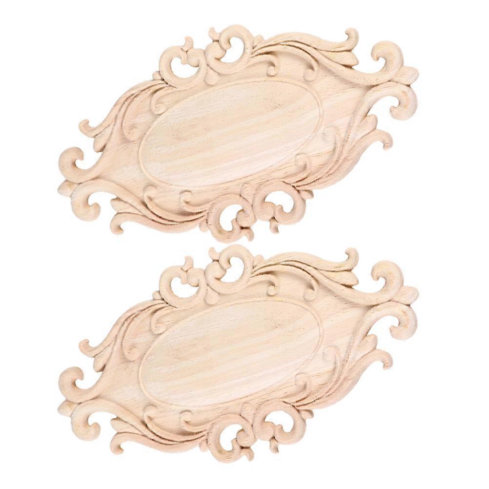 Unpainted Wood Carved Appliques for DIY Furniture Decoration – Ornate Floral Onlays for Doors, Cabinets, Walls, Mirrors, and Tables – Wood Trim