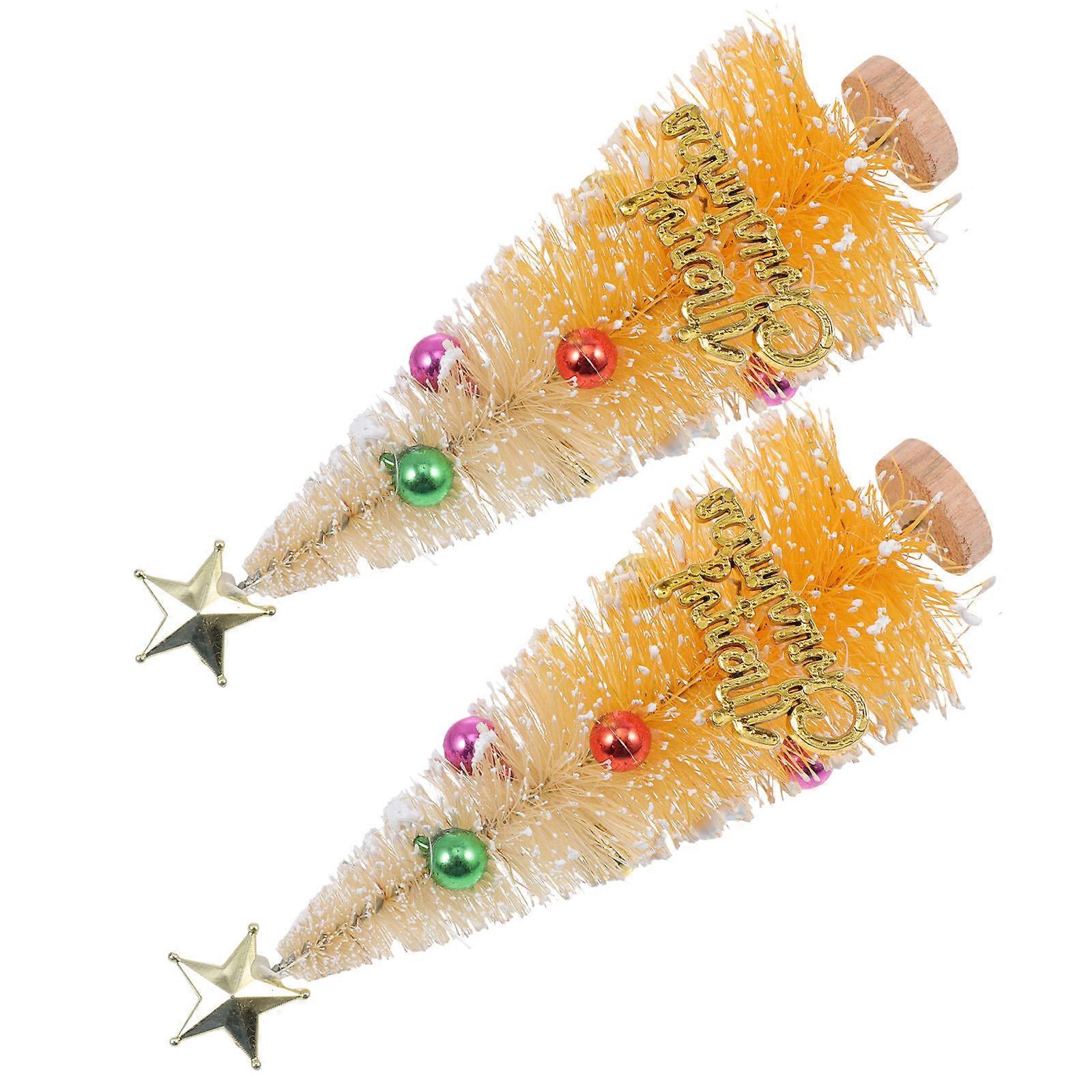 Indoor Decor Small Tree Decorations Adorable Desktop Tree Adornments White 12.50X4.50X4.50CM Home Decoration 2Pcs