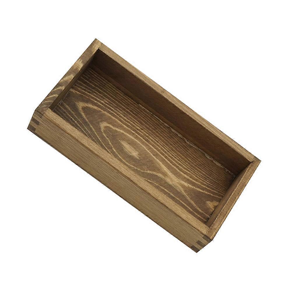 Multi-purpose Storage Tray Mortise Tenon Structure For Party Serving Rectangular Light Coffee 1Pc