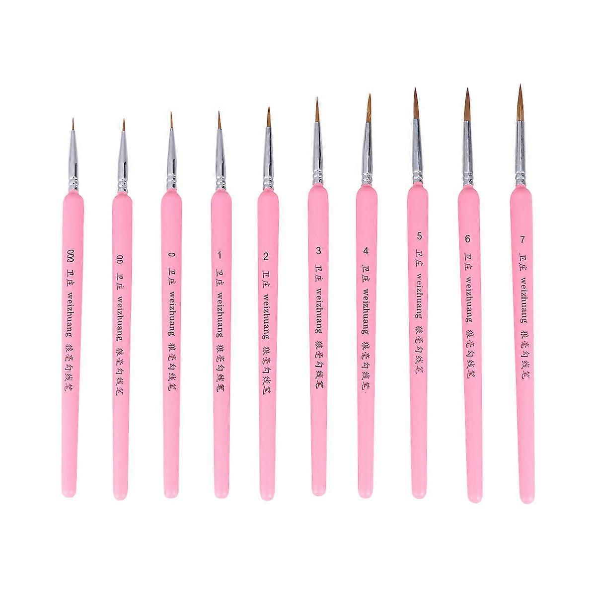 Detailing Paint Brush Set 1 Set Of 10Pcs Small Fine Paint Brush 19.5X1X1 Cm Ideal For Beginners And Professionals