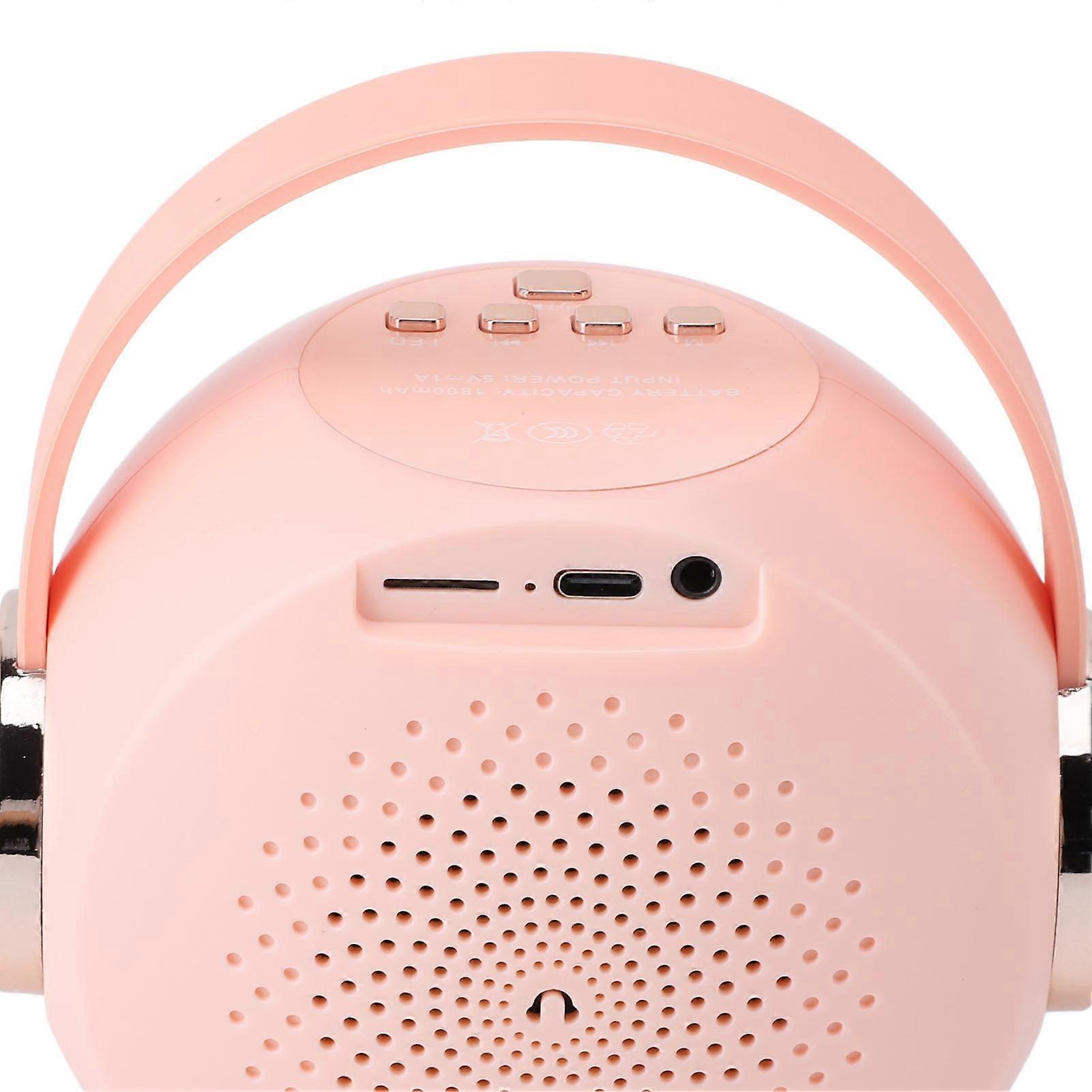 Karaoke Machine Wireless Bluetooth Microphone Speaker Miniature Portable Karaoke Speaker for Kids Children Sakura Pink 2pcs Microphones